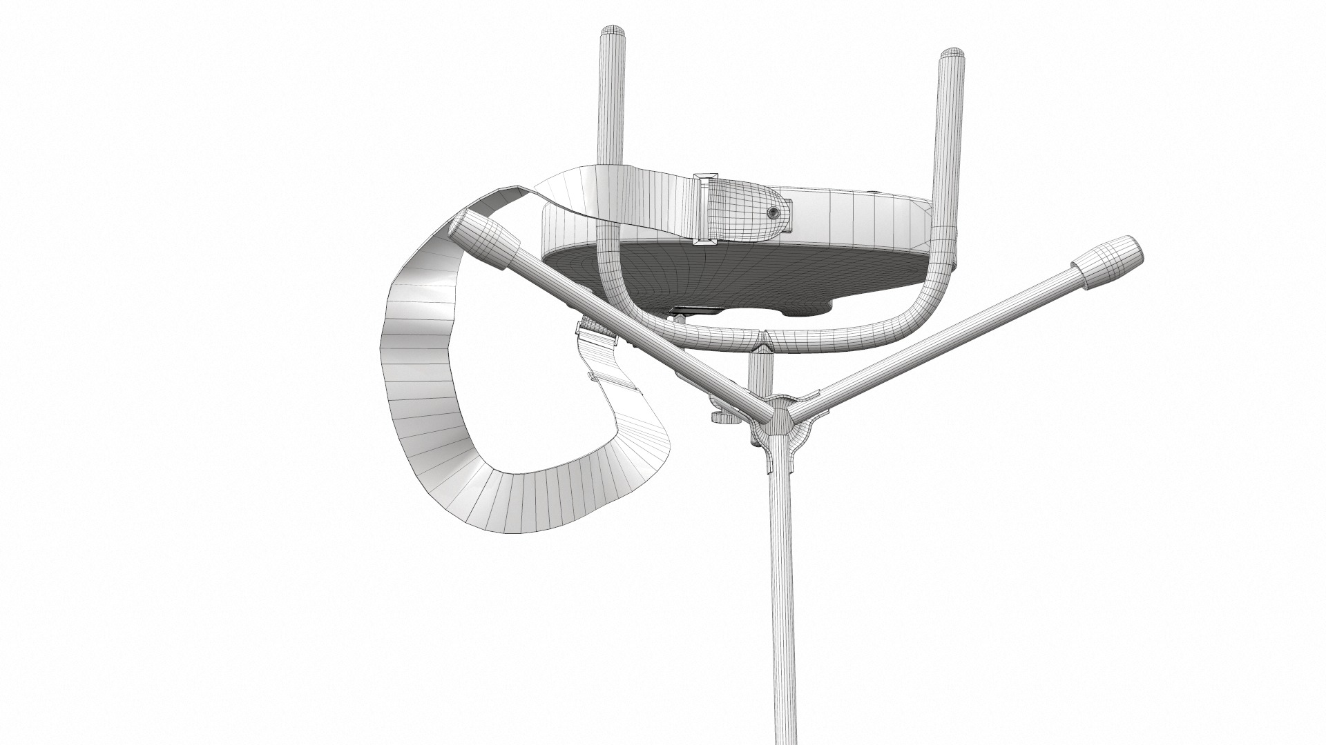 Electric bass guitar with strap and stand 3 3D model_27