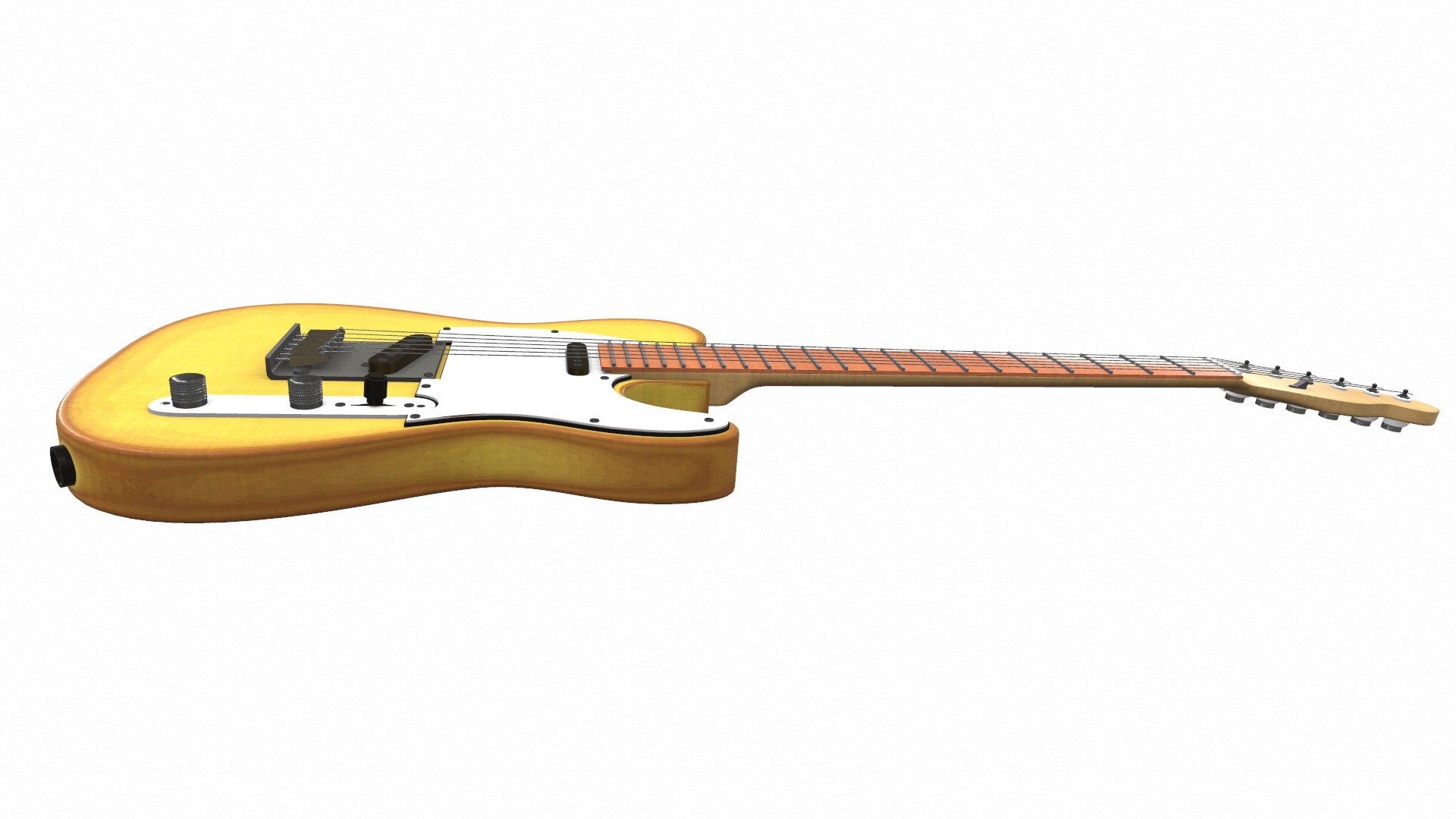 Electric bass guitar with strap and stand 3 3D model_10