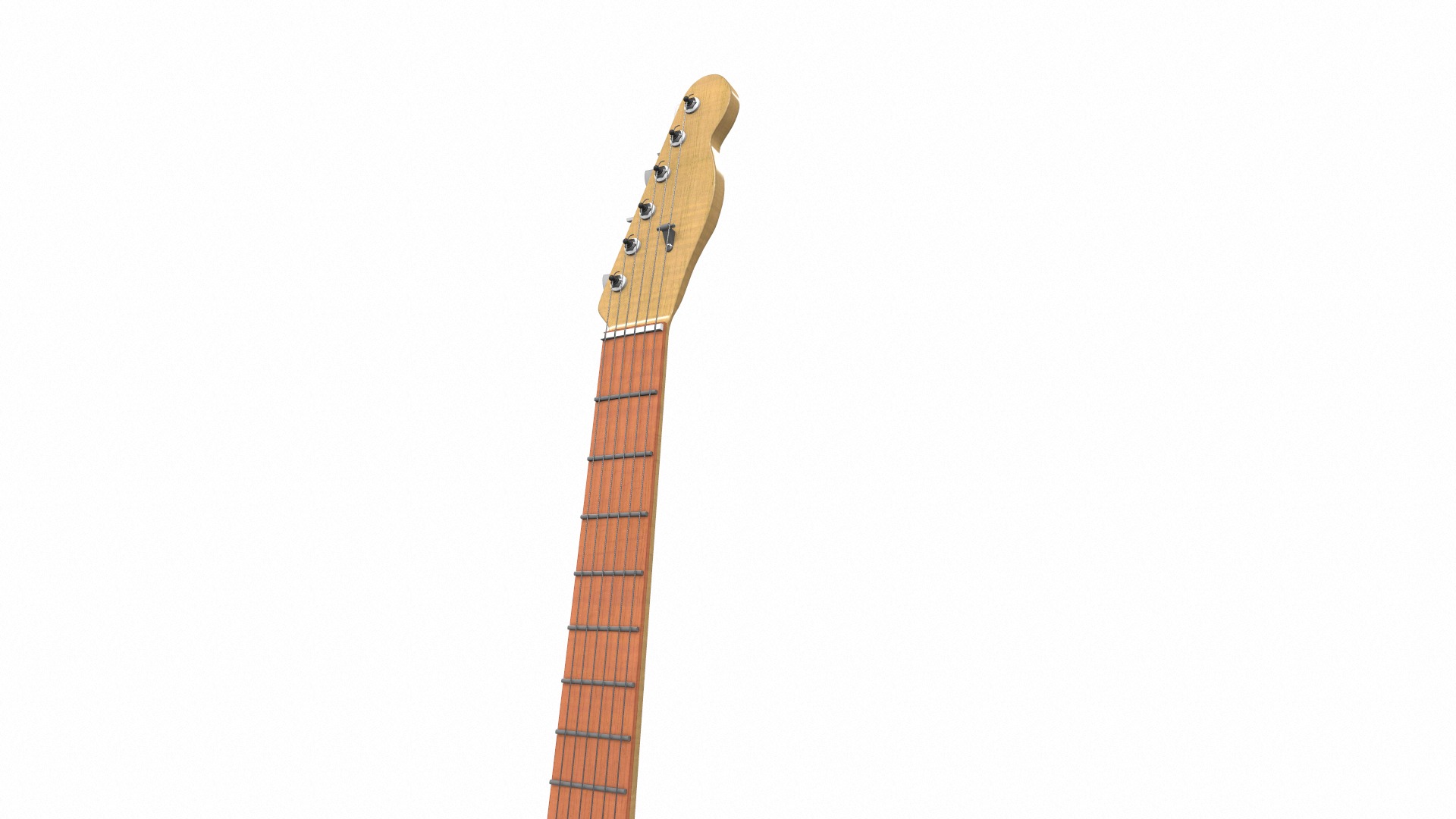 Electric bass guitar with strap and stand 3 3D model_8