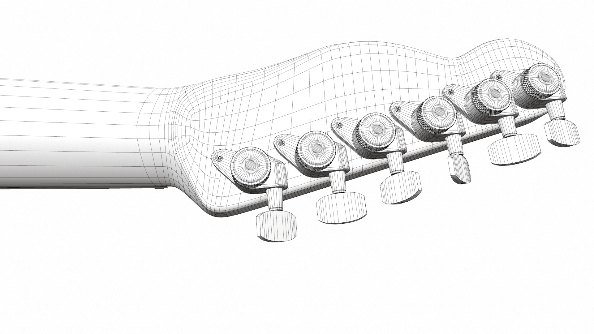 Electric bass guitar with strap and stand 3 3D model_35