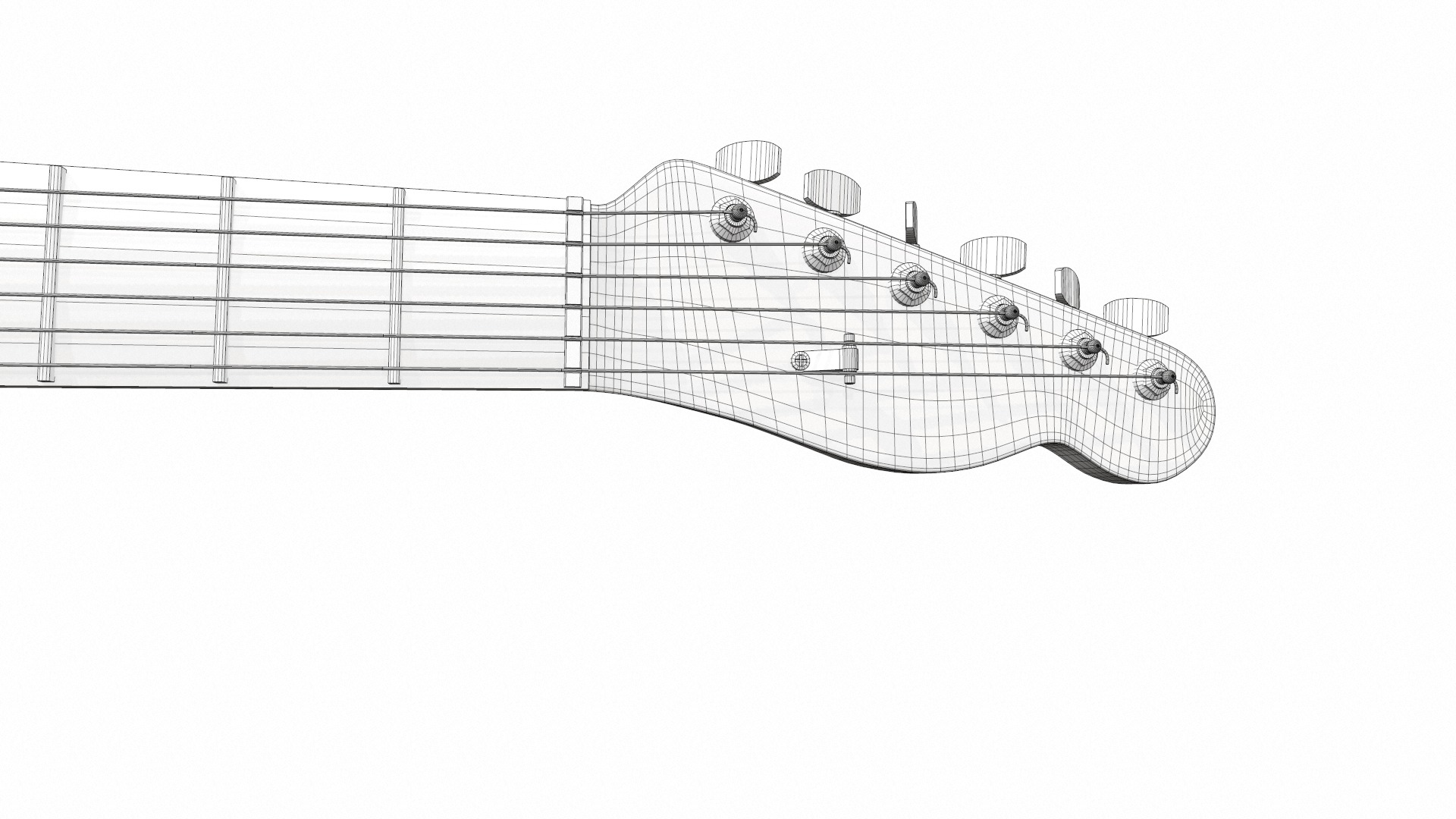 Electric bass guitar with strap and stand 3 3D model_37