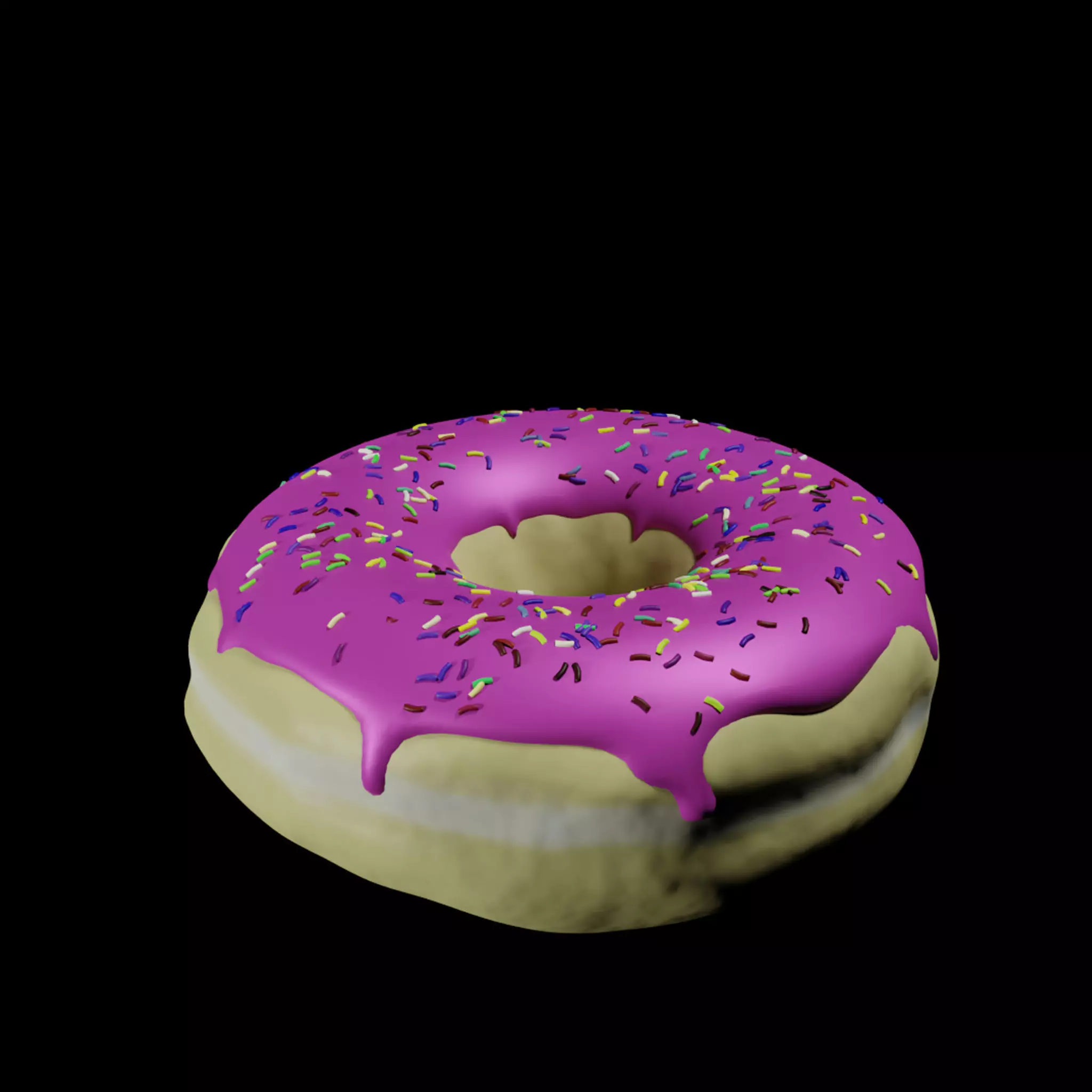 donuts donut with sprinkles Low-poly 3D model_0