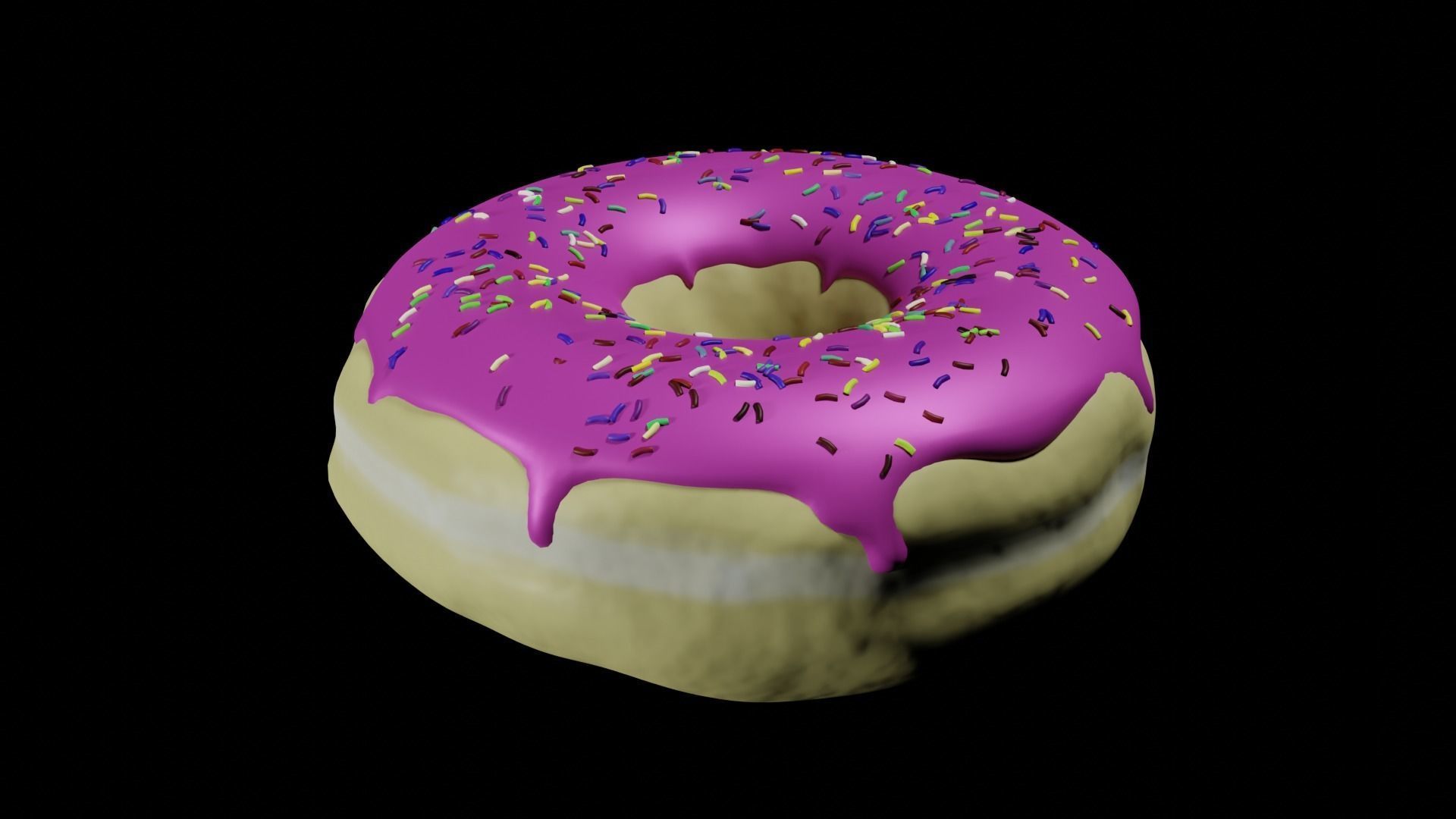 donuts donut with sprinkles Low-poly 3D model_5