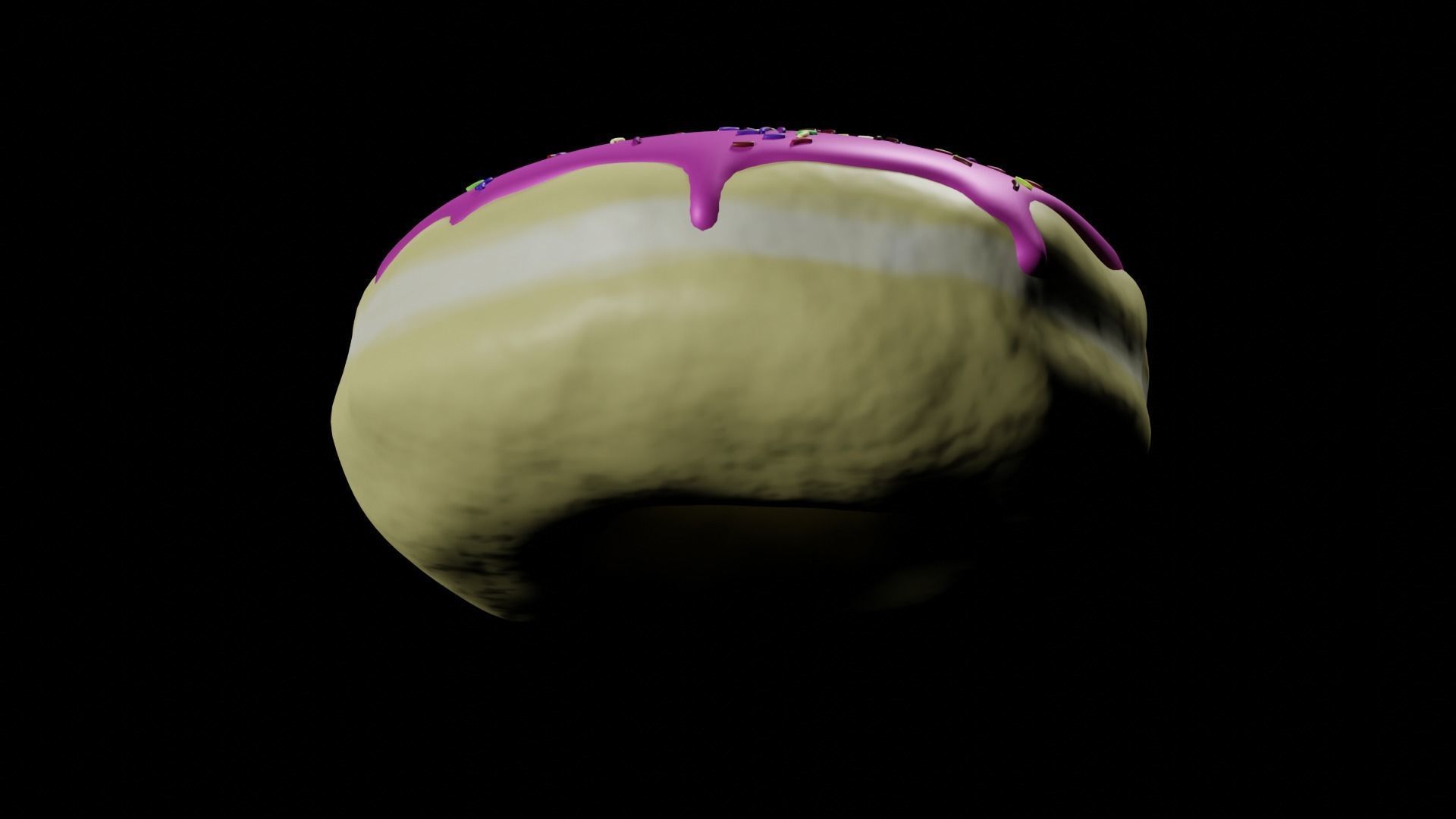 donuts donut with sprinkles Low-poly 3D model_1