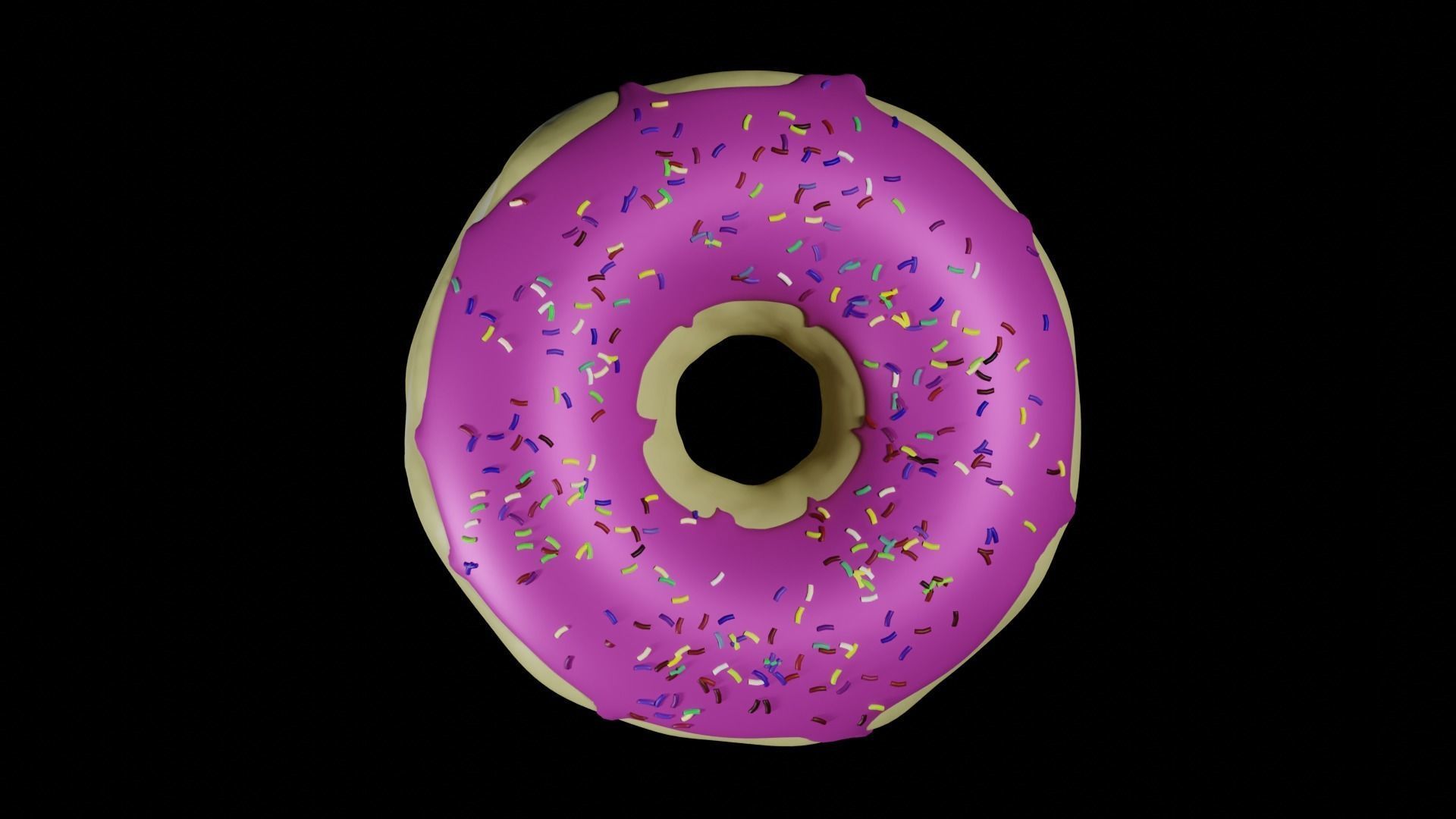 donuts donut with sprinkles Low-poly 3D model_3
