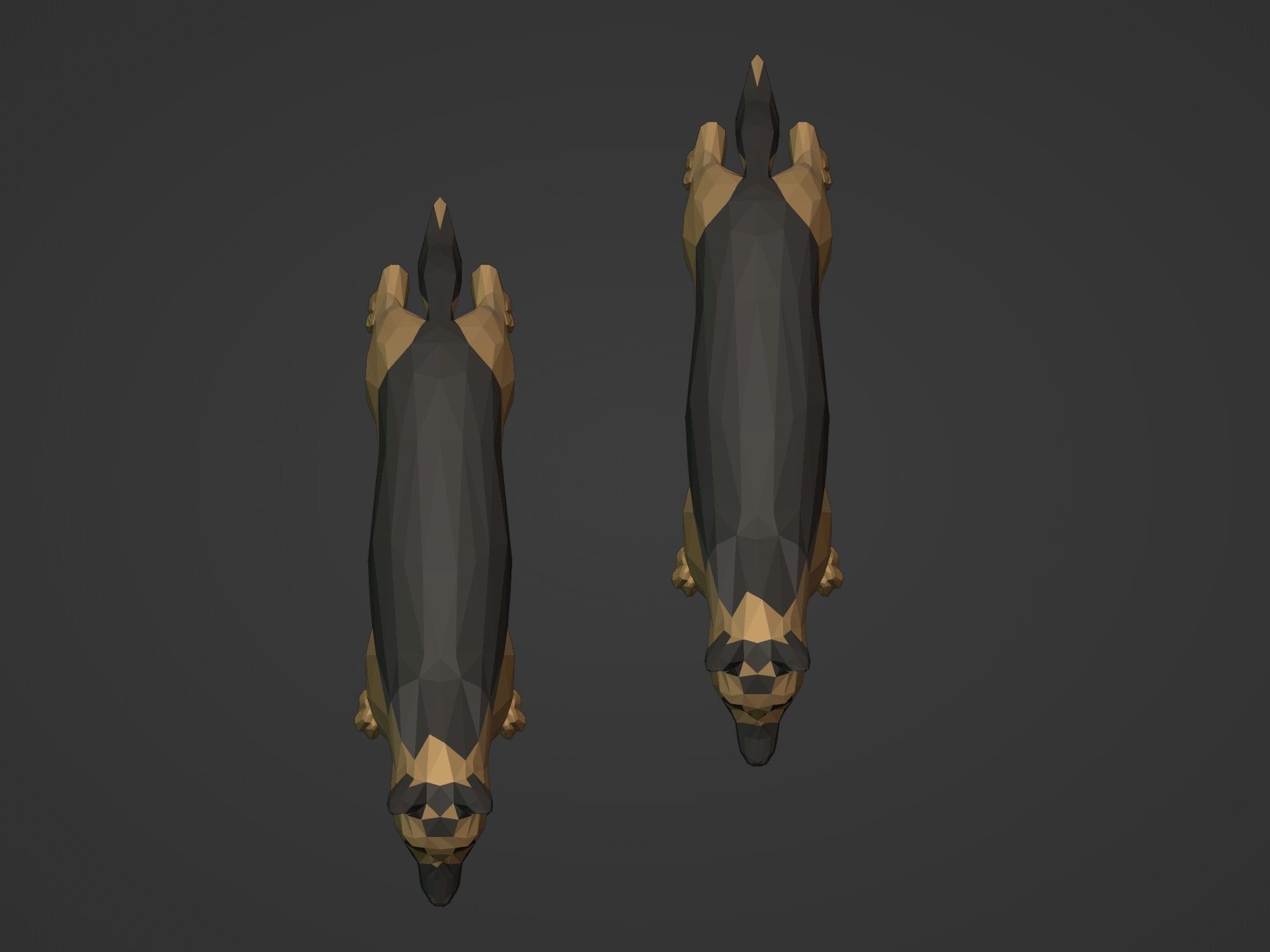 Low Poly Dog - German Shepherd Low-poly 3D model_13