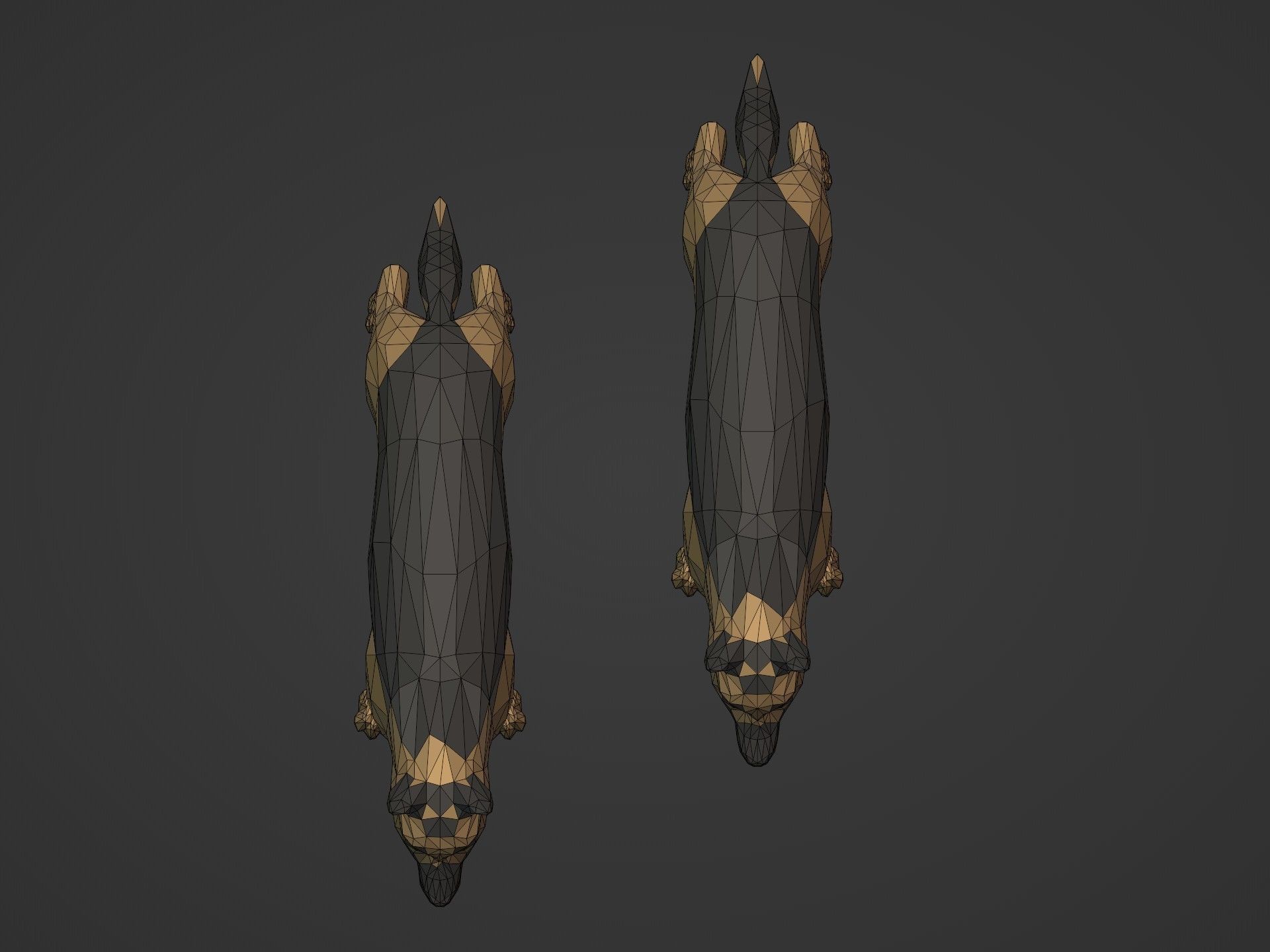 Low Poly Dog - German Shepherd Low-poly 3D model_14