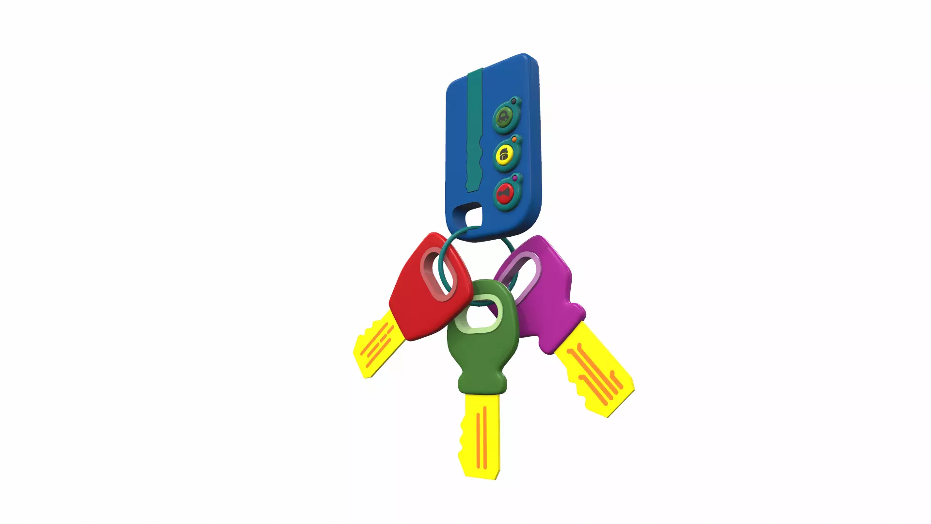 Plastic baby toy musical teether keys 2 3D model