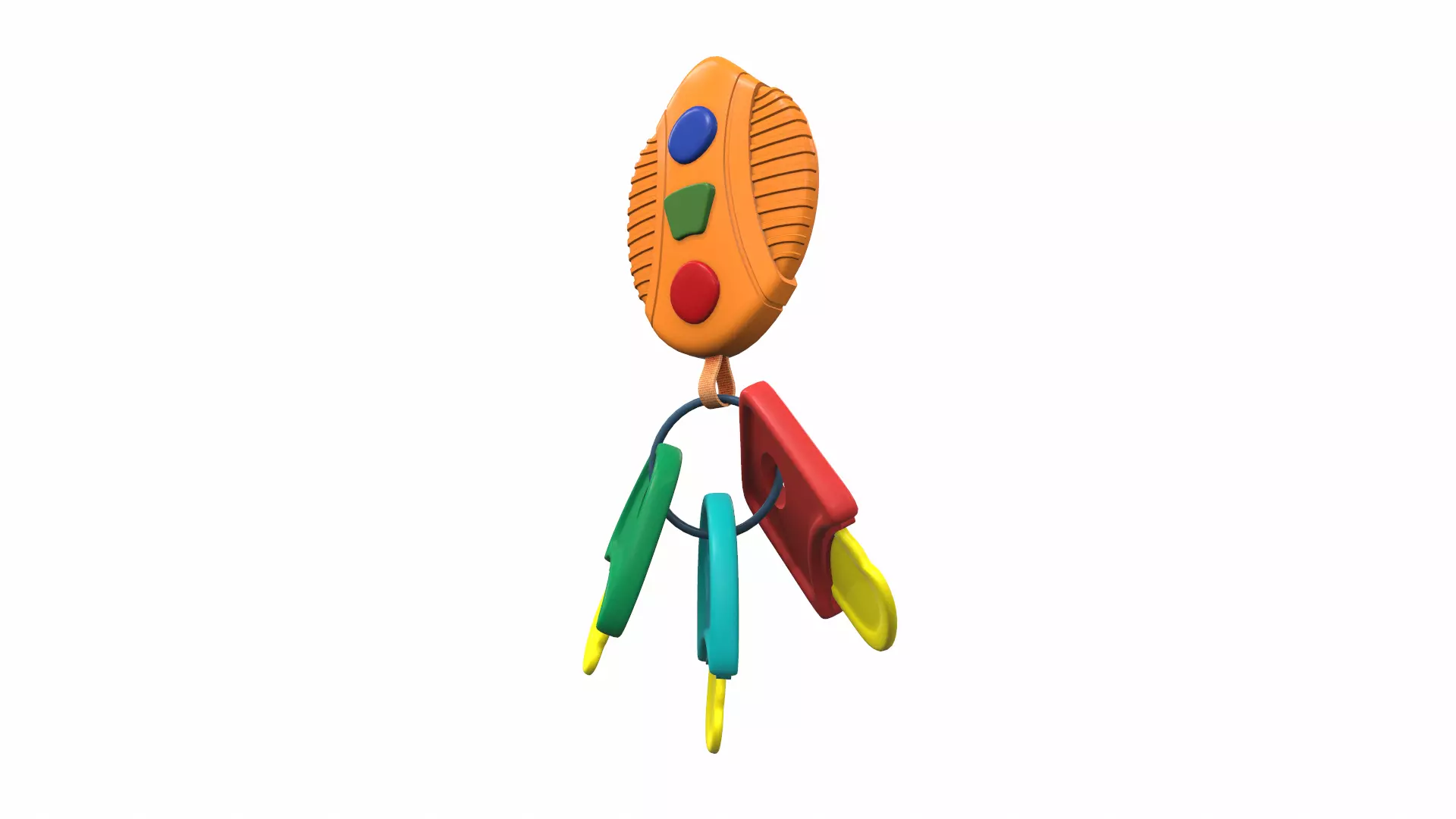 Plastic baby toy musical teether keys 3 3D model
