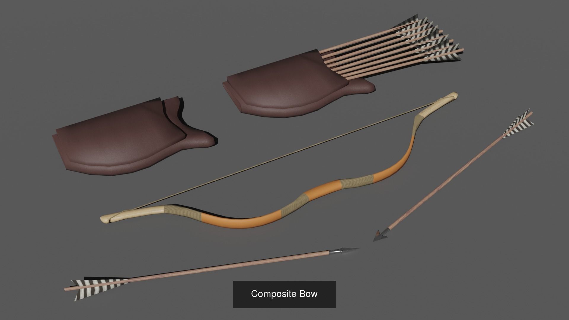 Medieval Bows and Crossbows 3D Model Collection_7