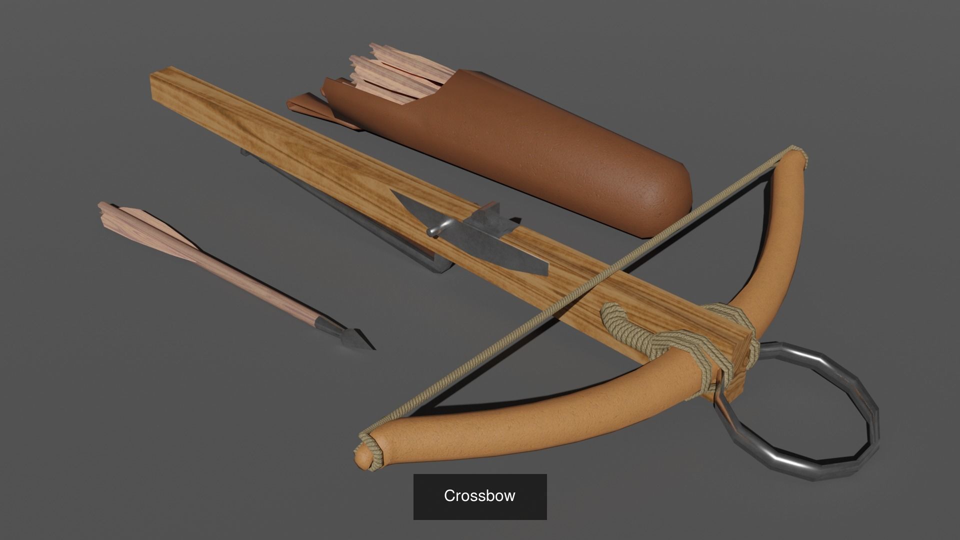 Medieval Bows and Crossbows 3D Model Collection_8