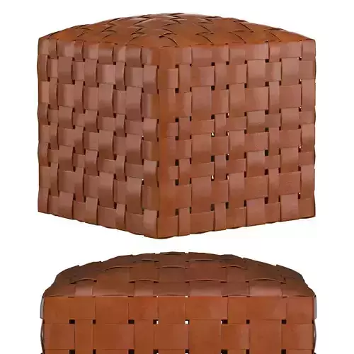 Ackley Leather Ottoman 3D model