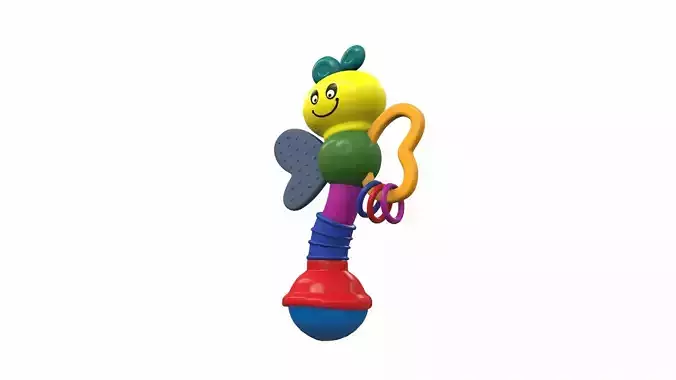 Plastic baby toy rattle 1 3D model