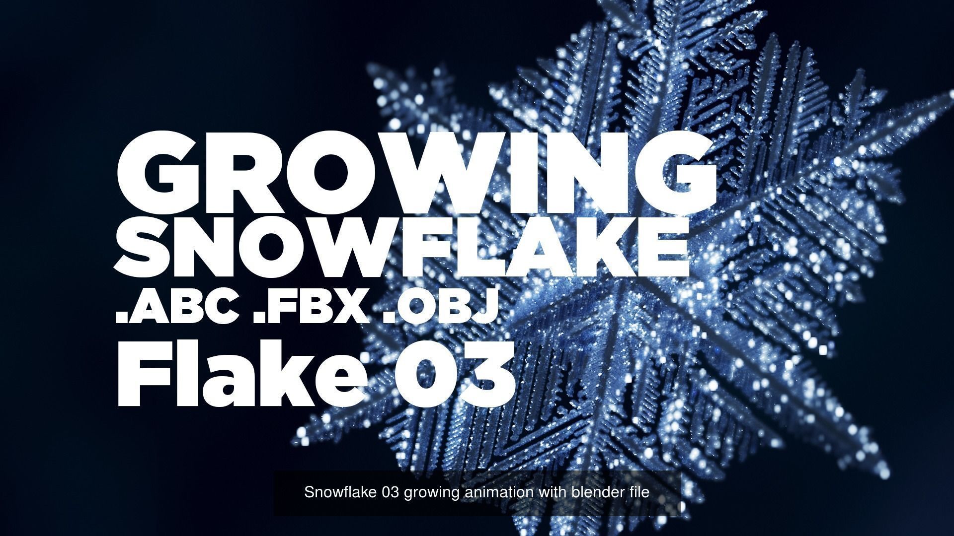 Snowflake PACK growing animation with blender file 3D Model Collection_6