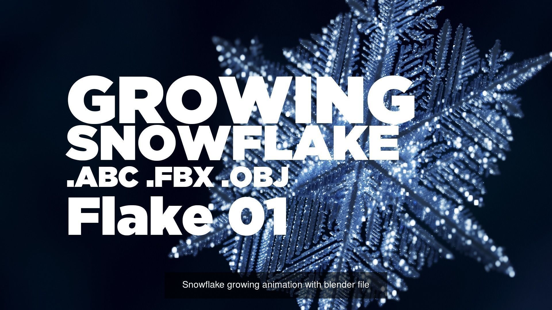 Snowflake PACK growing animation with blender file 3D Model Collection_4