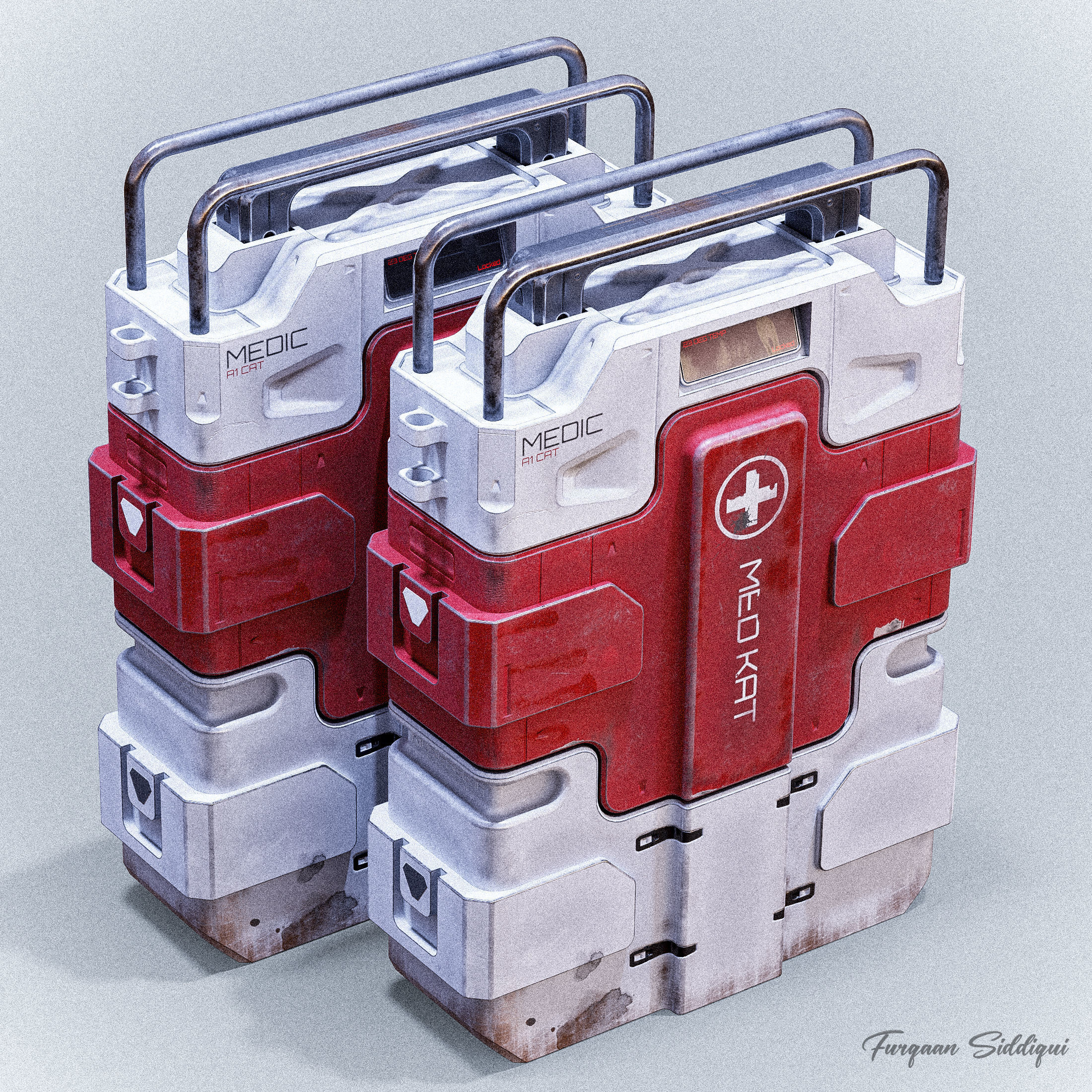Sci-fi Med Kit Low-poly 3D model_8
