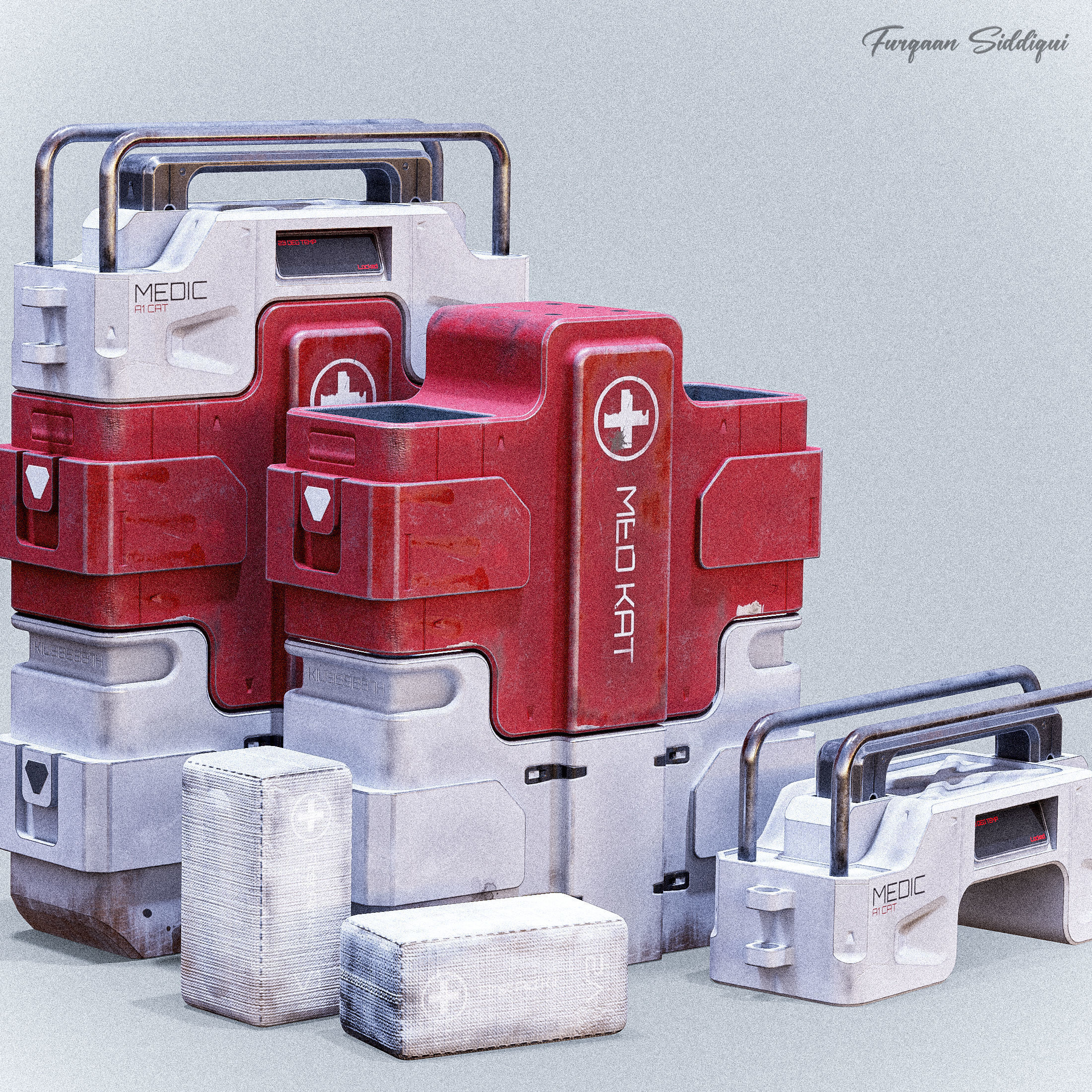 Sci-fi Med Kit Low-poly 3D model_11