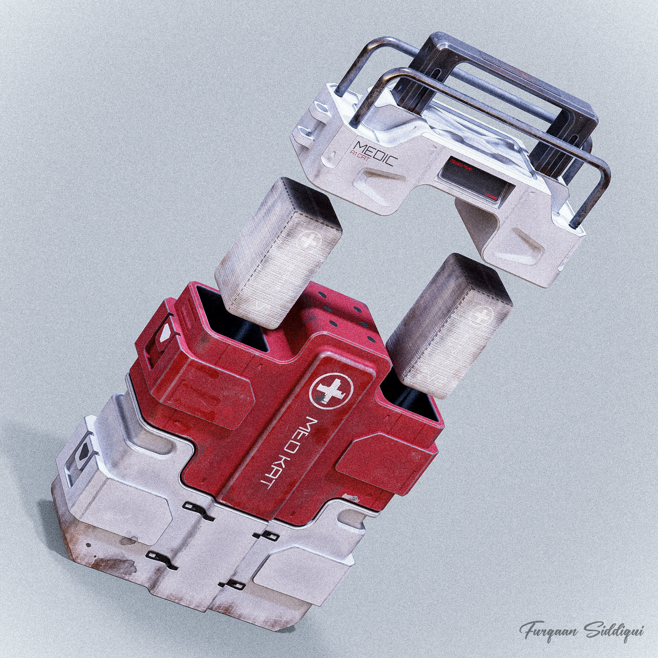 Sci-fi Med Kit Low-poly 3D model_9