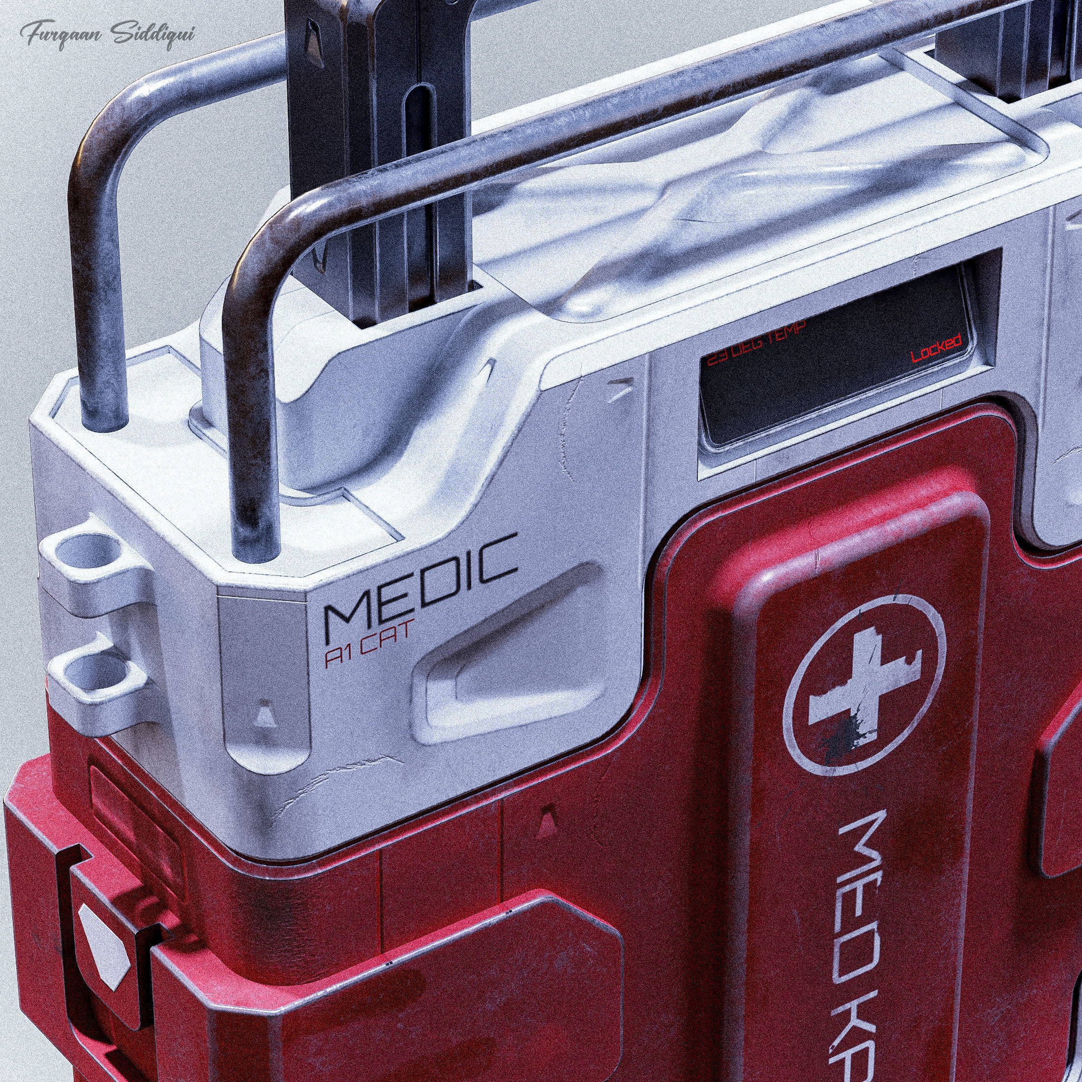 Sci-fi Med Kit Low-poly 3D model_7