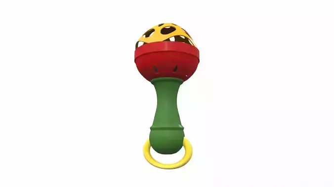 Plastic baby toy rattle 2 3D model
