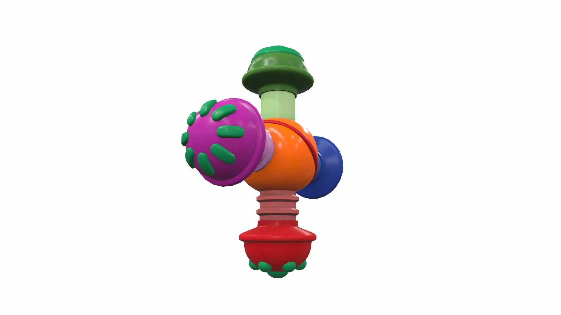 Plastic baby toy rattle 4 3D model