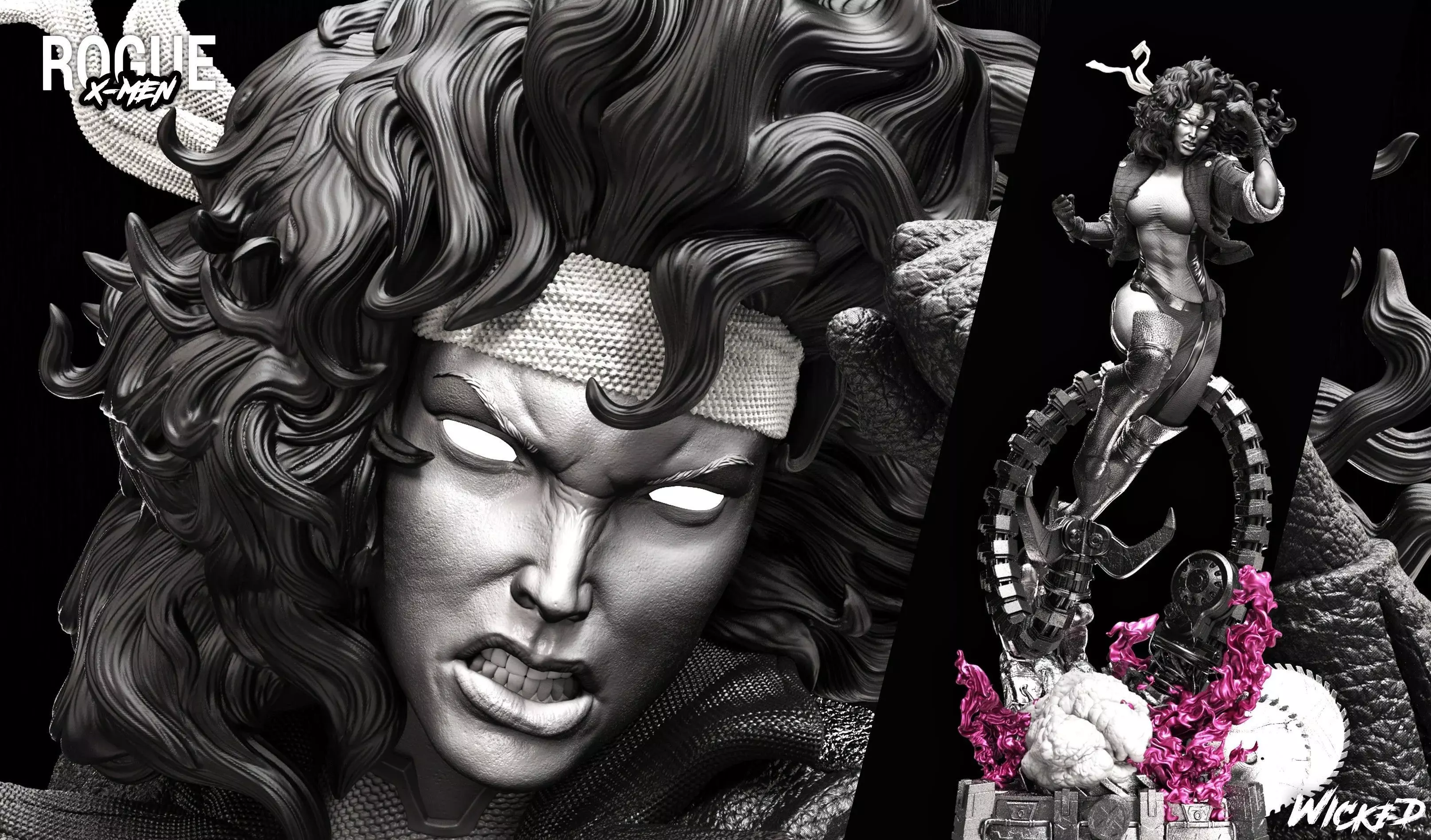 Wicked Marvel Rogue Sculpture Tested and ready for 3d printing 3D print model_0