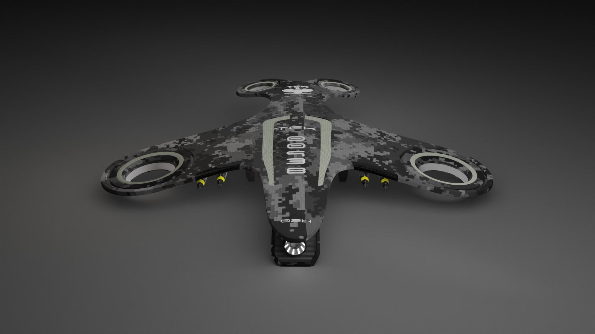 Bladeless Military Drone Low-poly 3D model_16