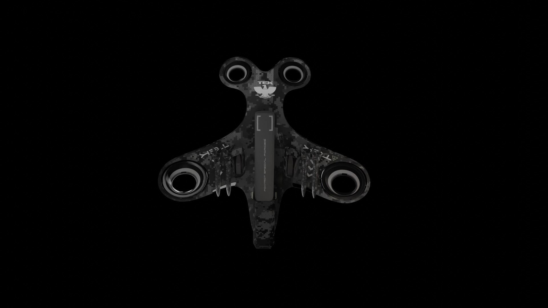 Bladeless Military Drone Low-poly 3D model_12