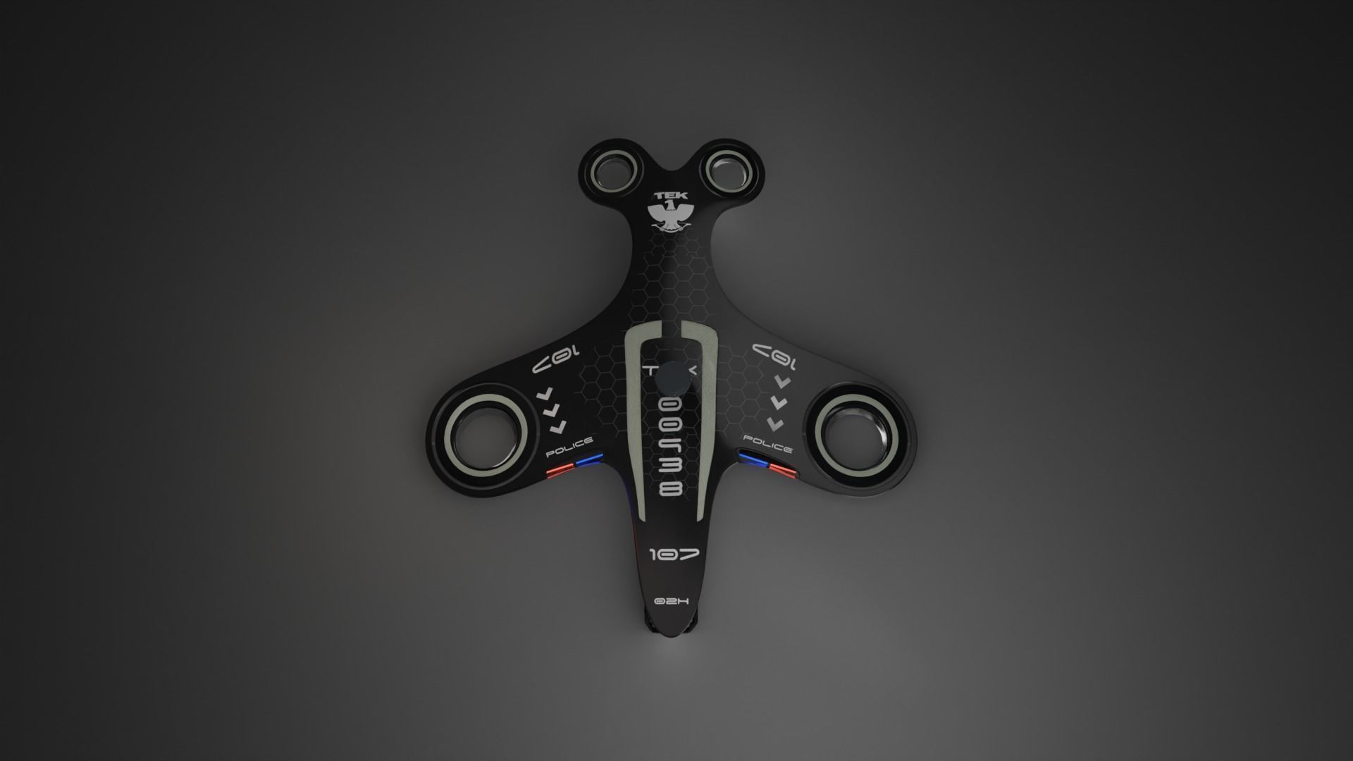 Bladeless Military Drone Low-poly 3D model_8