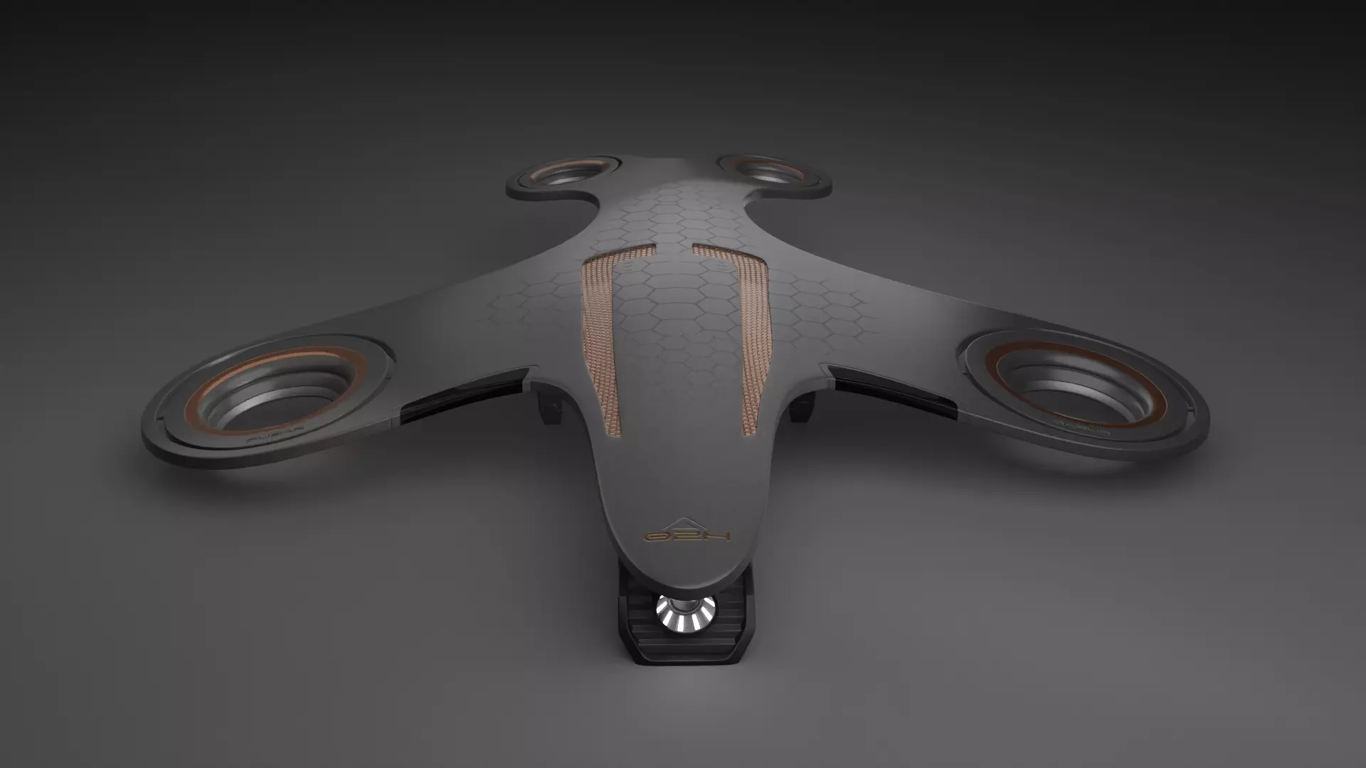 Bladeless Military Drone Low-poly 3D model_0