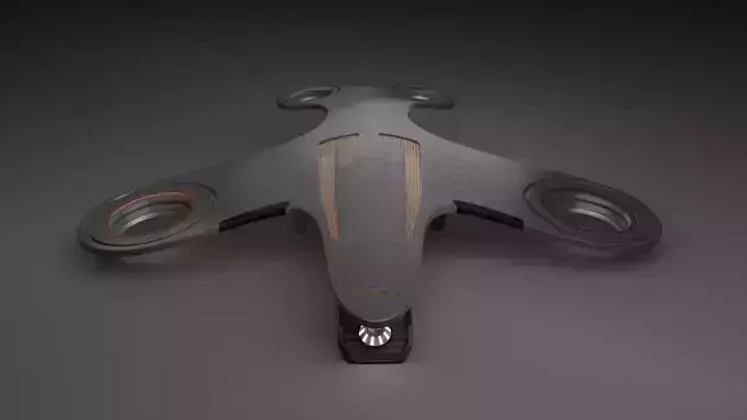 Bladeless Military Drone Low-poly 3D model