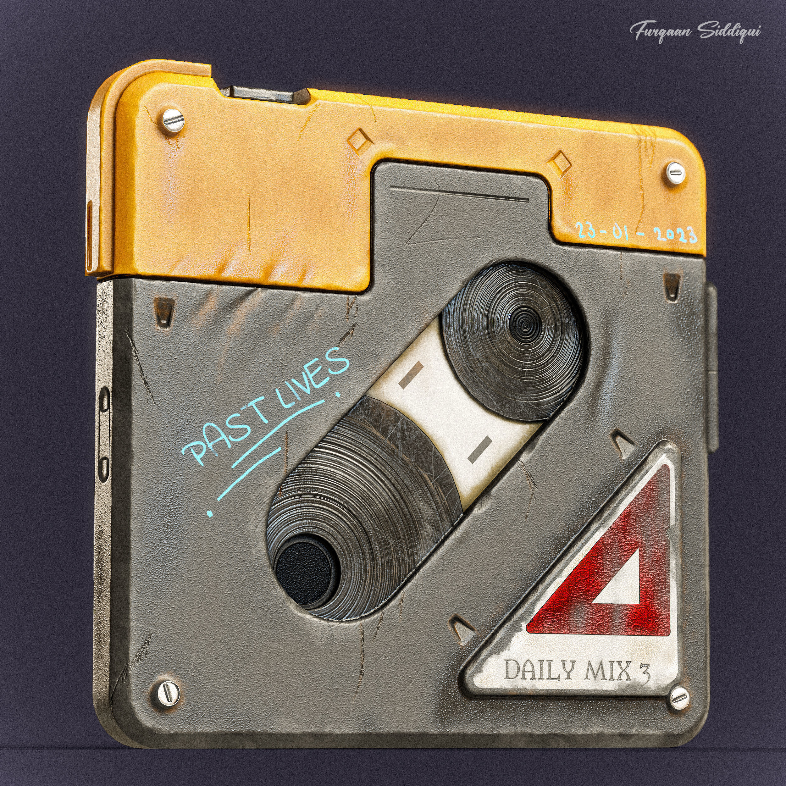 Sci-fi Retro Tape PBR Low-poly 3D model_1