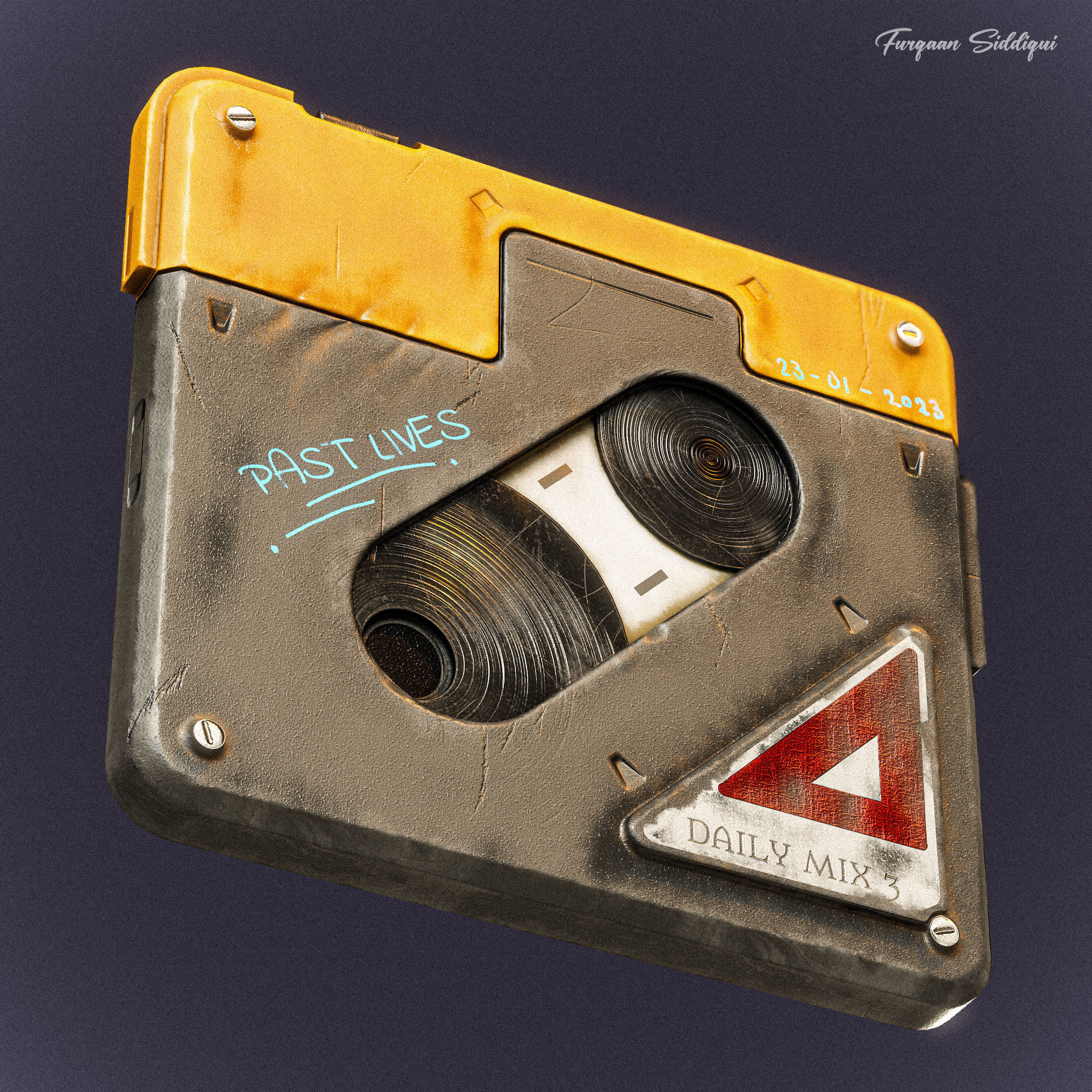 Sci-fi Retro Tape PBR Low-poly 3D model_10