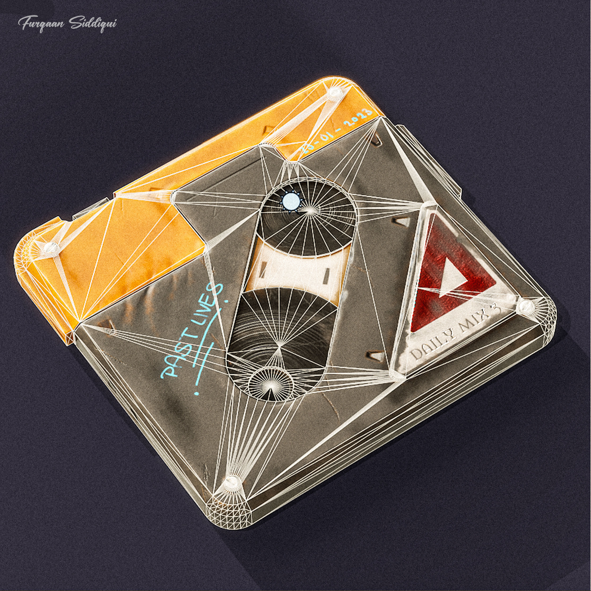 Sci-fi Retro Tape PBR Low-poly 3D model_6