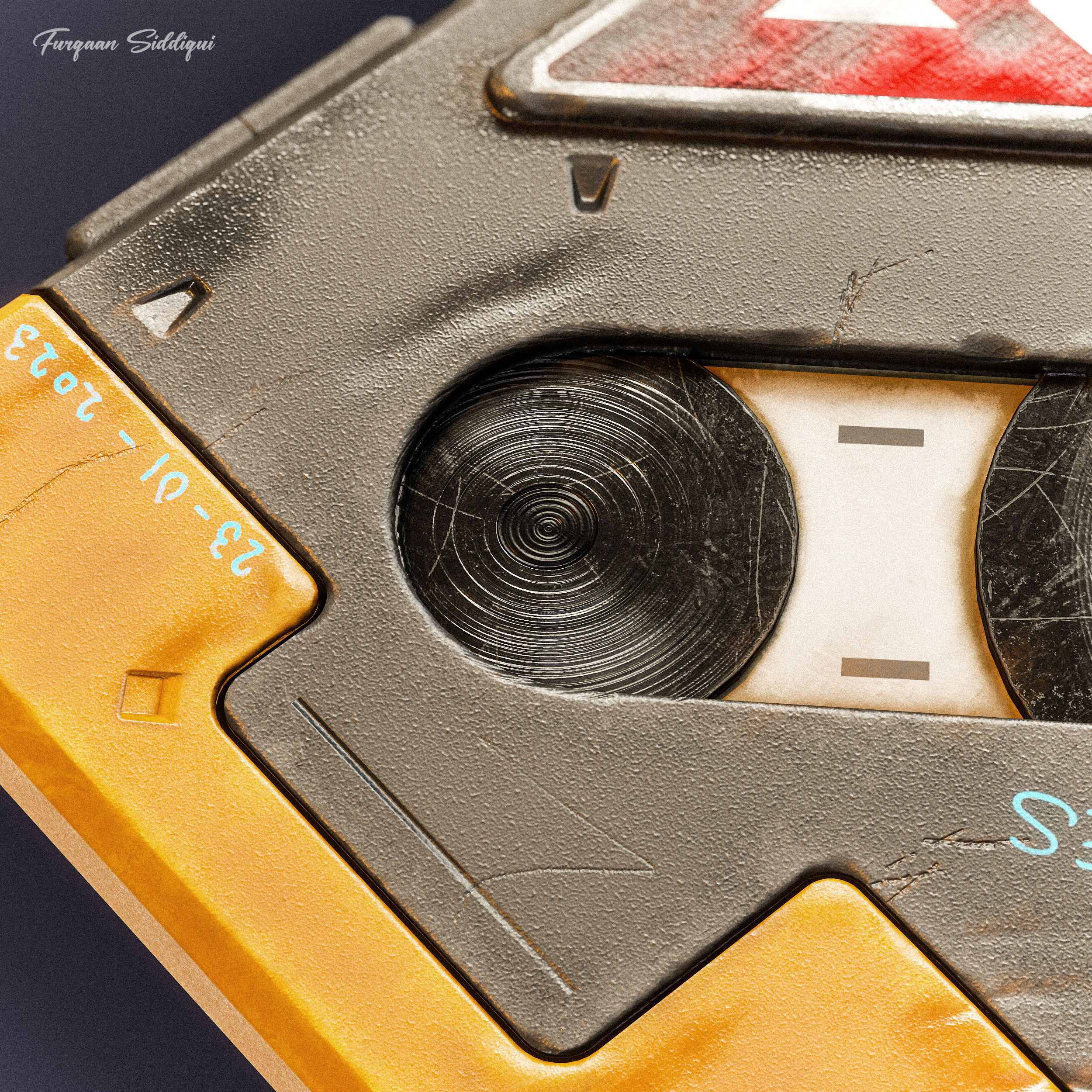 Sci-fi Retro Tape PBR Low-poly 3D model_4