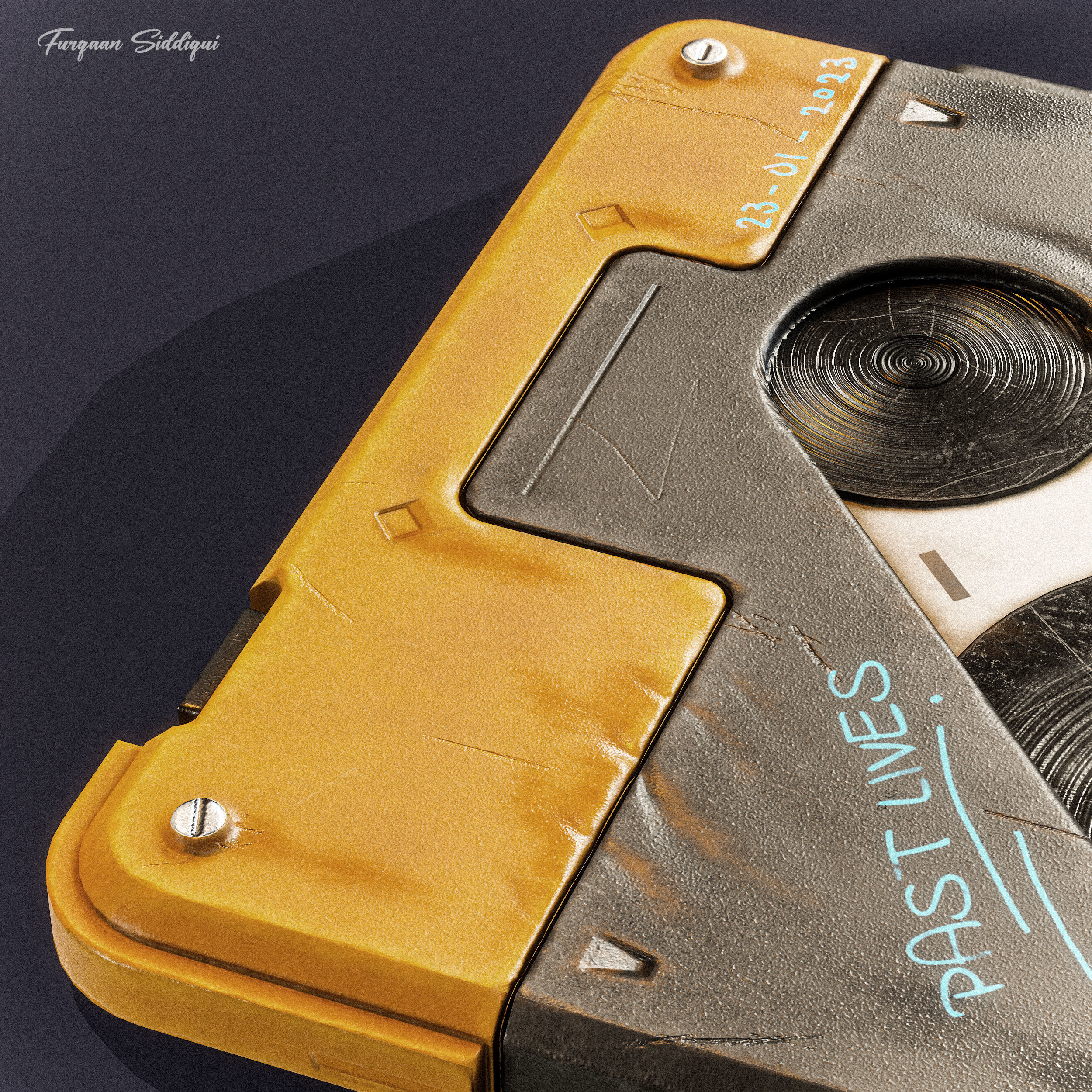 Sci-fi Retro Tape PBR Low-poly 3D model_12