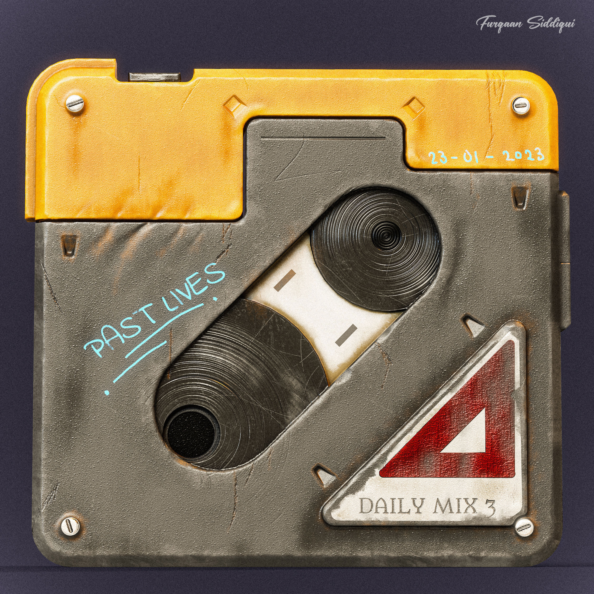 Sci-fi Retro Tape PBR Low-poly 3D model_9