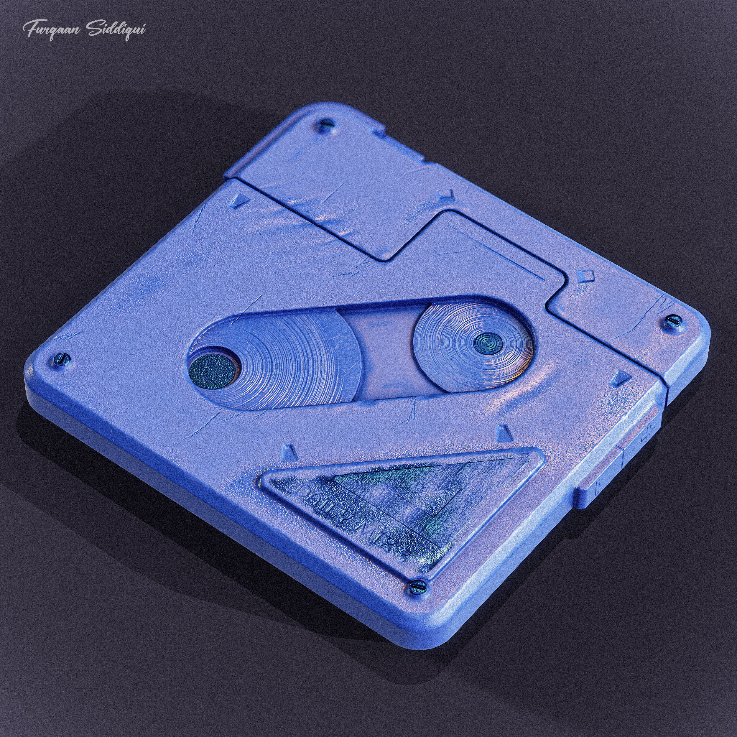 Sci-fi Retro Tape PBR Low-poly 3D model_8
