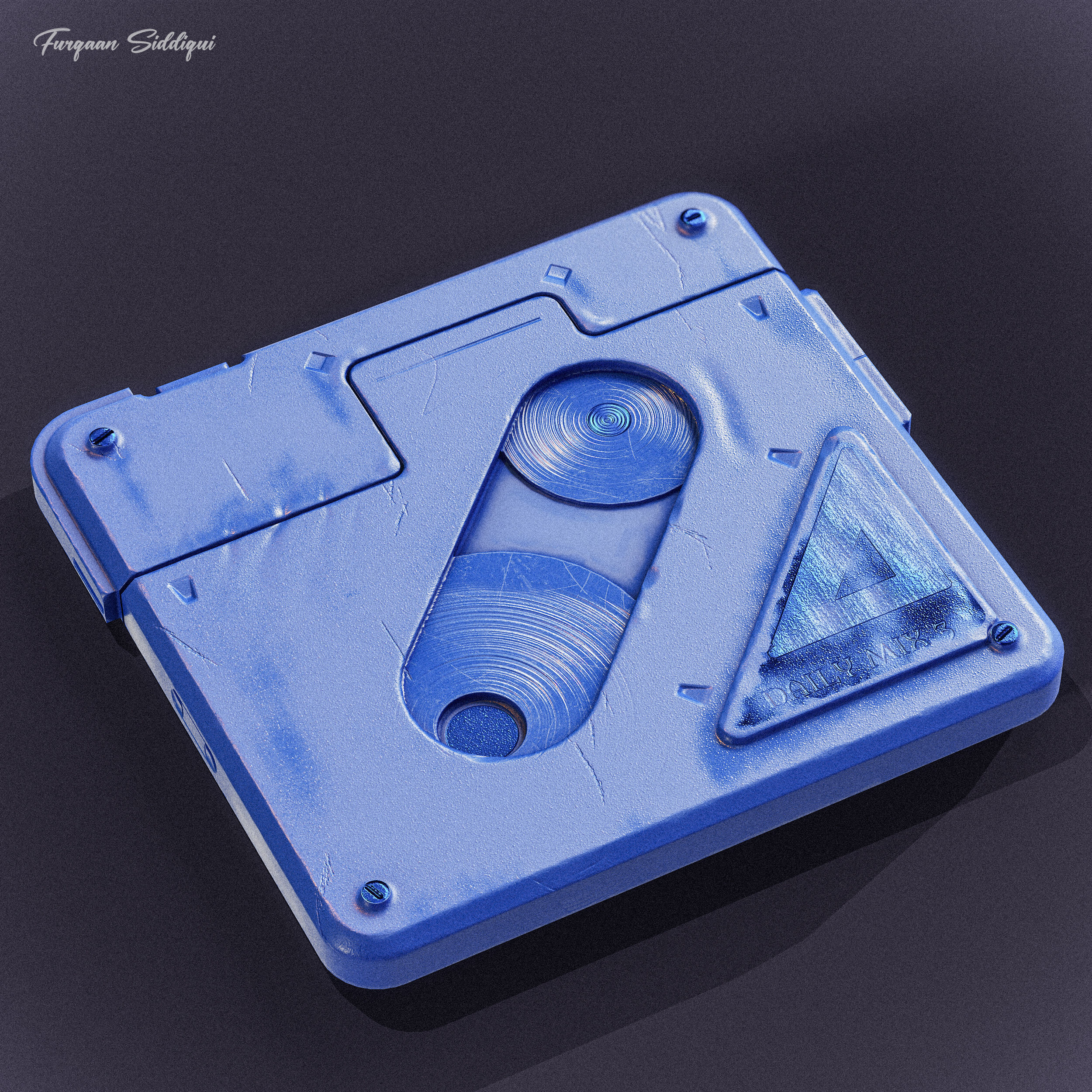 Sci-fi Retro Tape PBR Low-poly 3D model_7