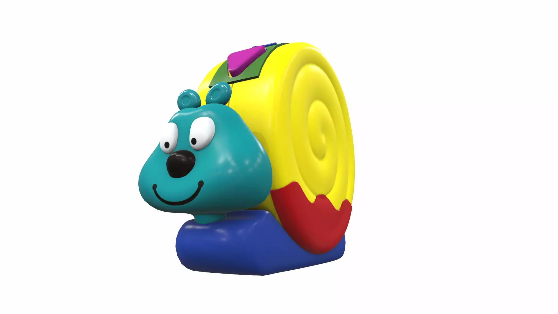Plastic baby toy snail 1 3D model