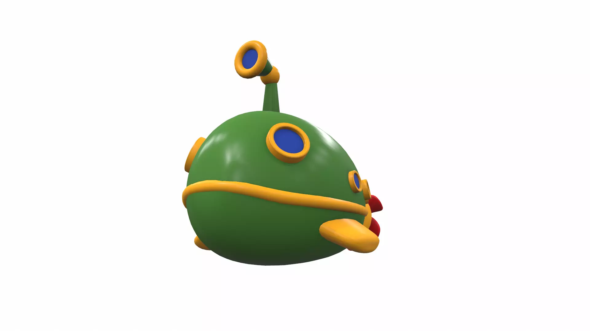 Plastic baby toy submarine 1 3D model