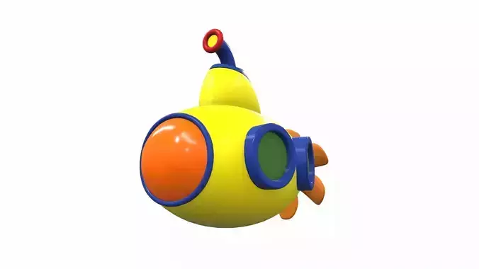 Plastic baby toy submarine 2 3D model
