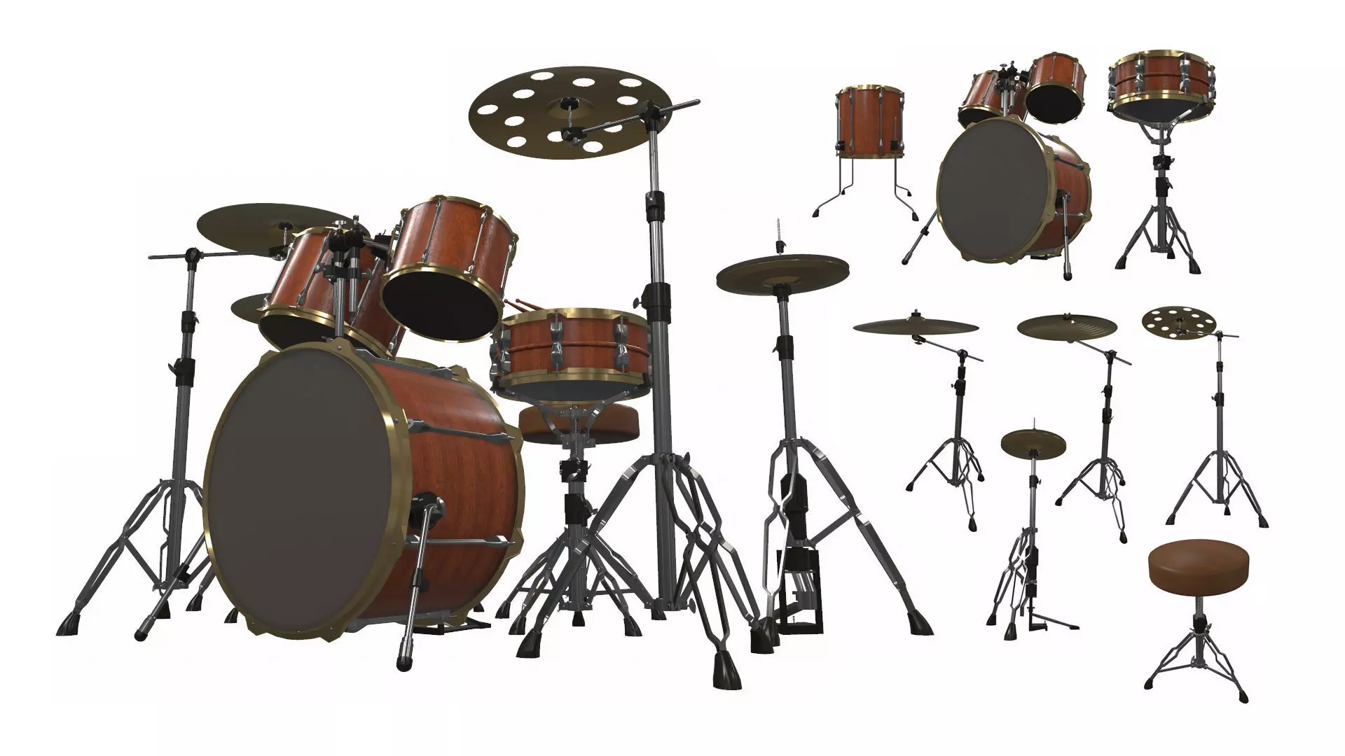 Drum kit pack 3D model