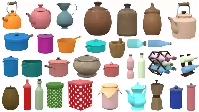 Cartoon kitchen props pack vol 2