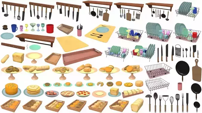 Cartoon kitchen props pack vol 3