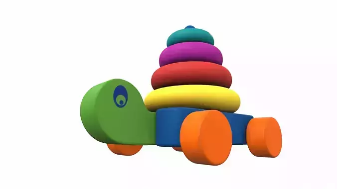 Plastic baby toy turtle wheels