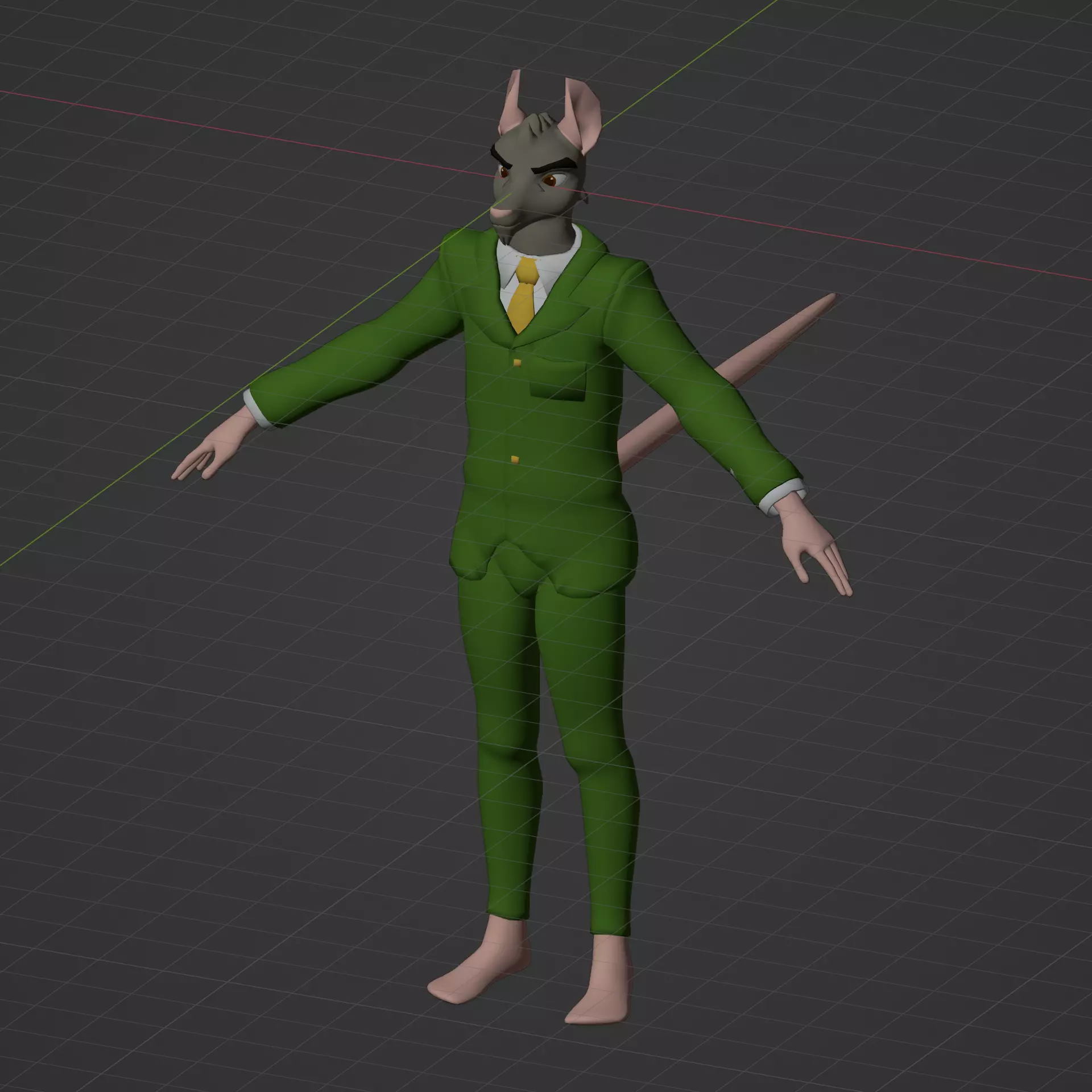 Buisness Rat Model Free low-poly 3D model