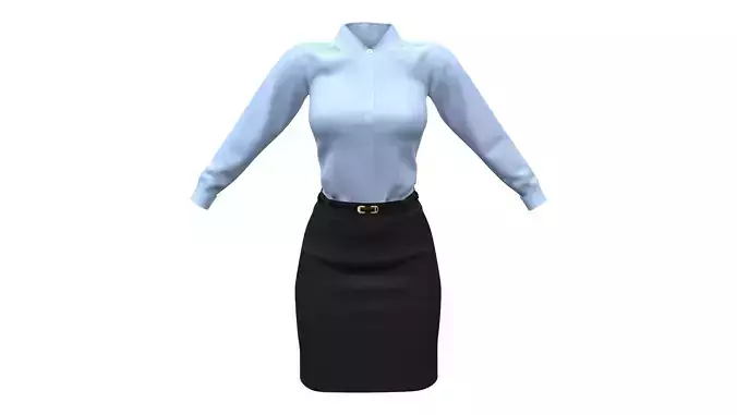 Female Formal Business Shirt Skirt Outfit