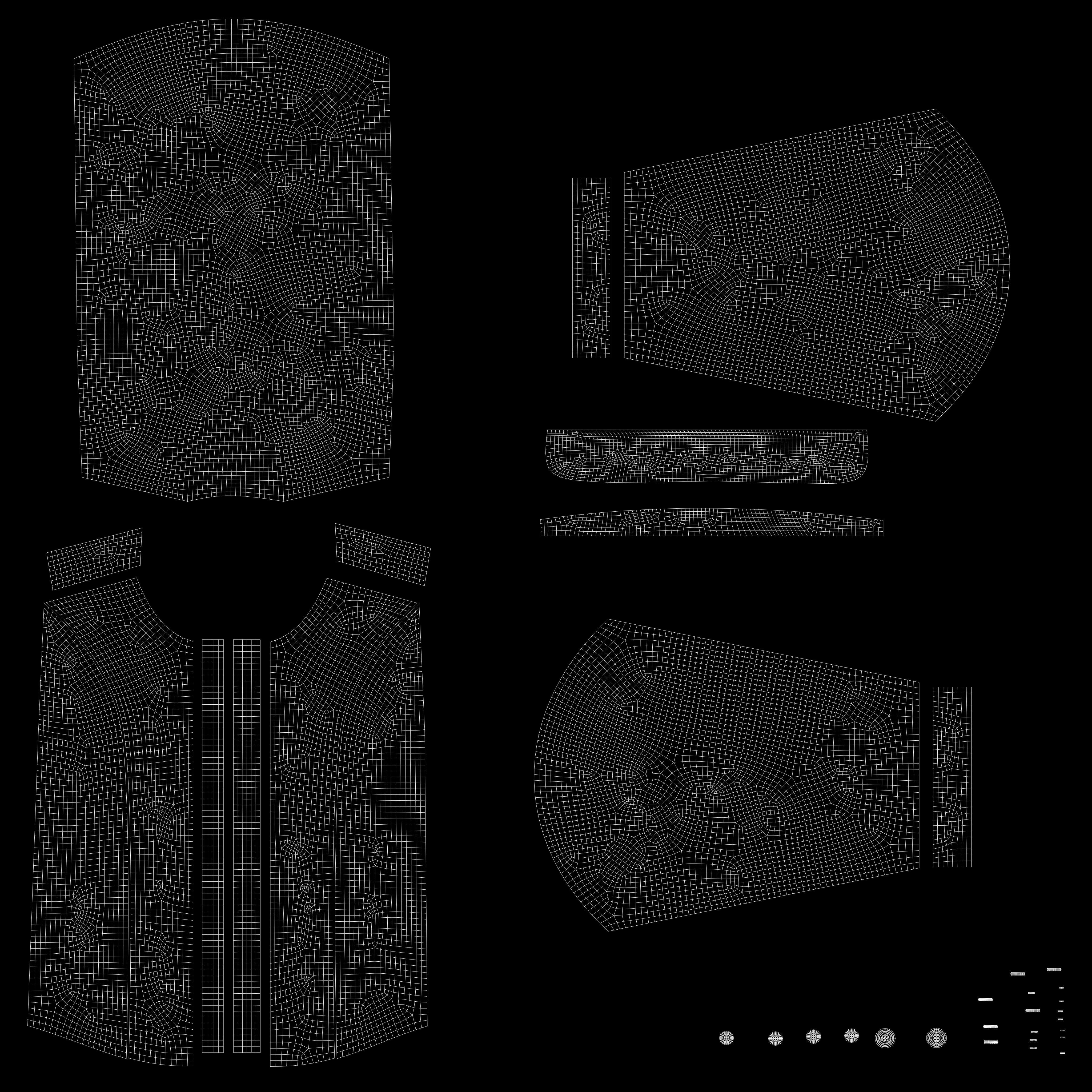 Female Formal Business Shirt Skirt Outfit Low-poly 3D model_12