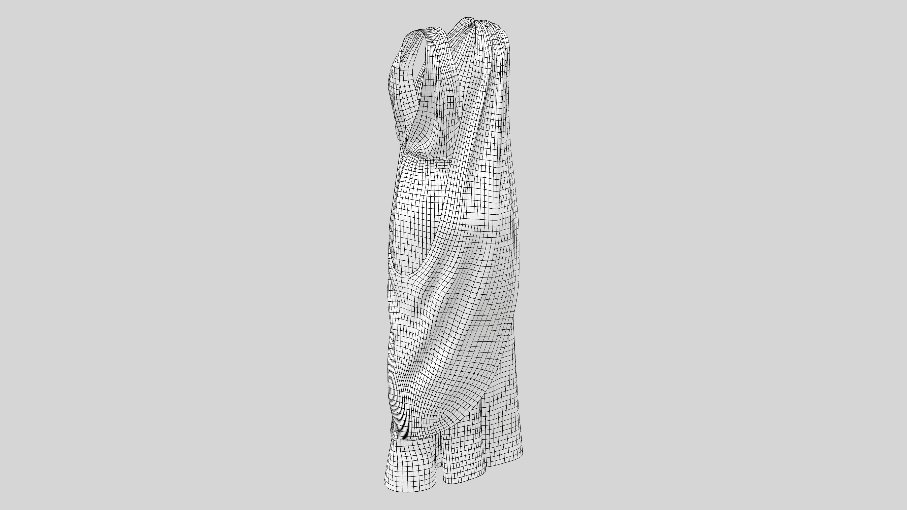 Women Modern Toga Low-poly 3D model_5